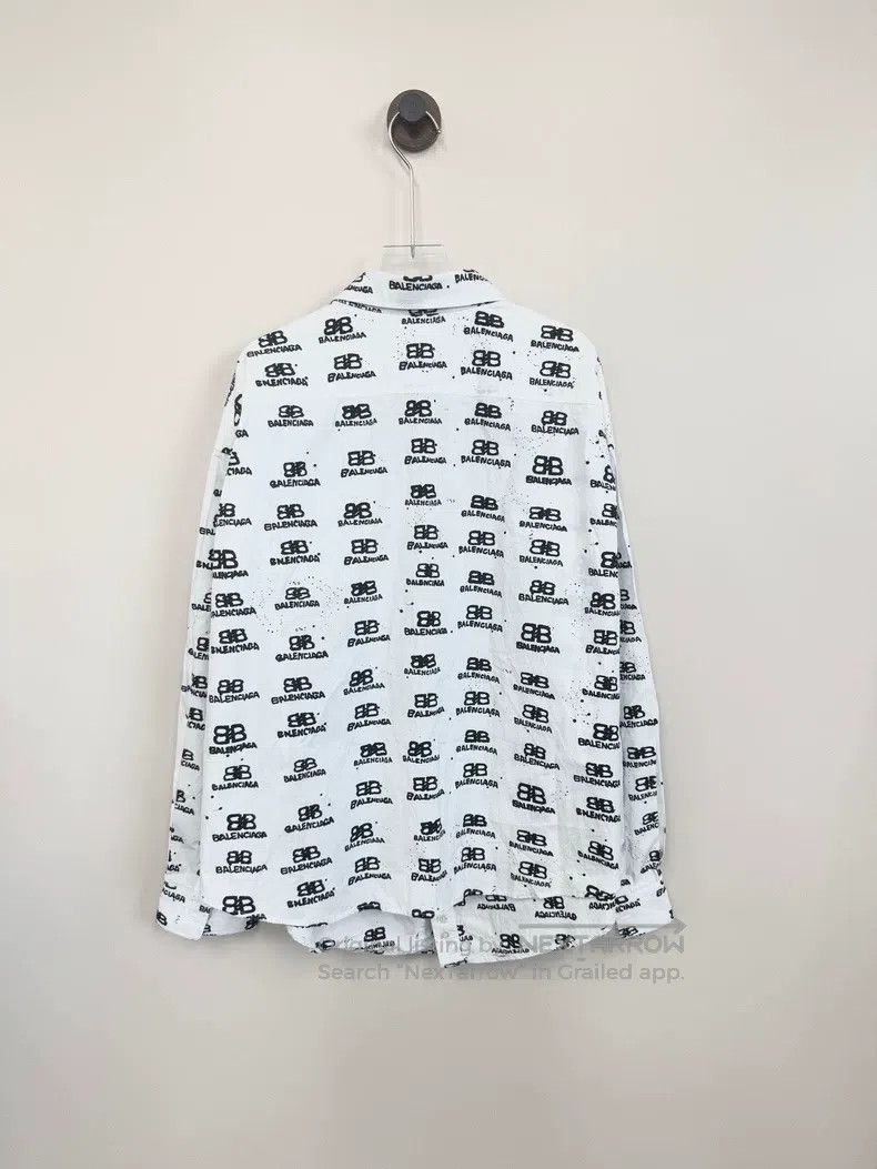 Balenciaga Balenciaga White double B graffiti letter logo long-sleeve Size XS / US 0-2 / IT 36-38 - 2 Thumbnail