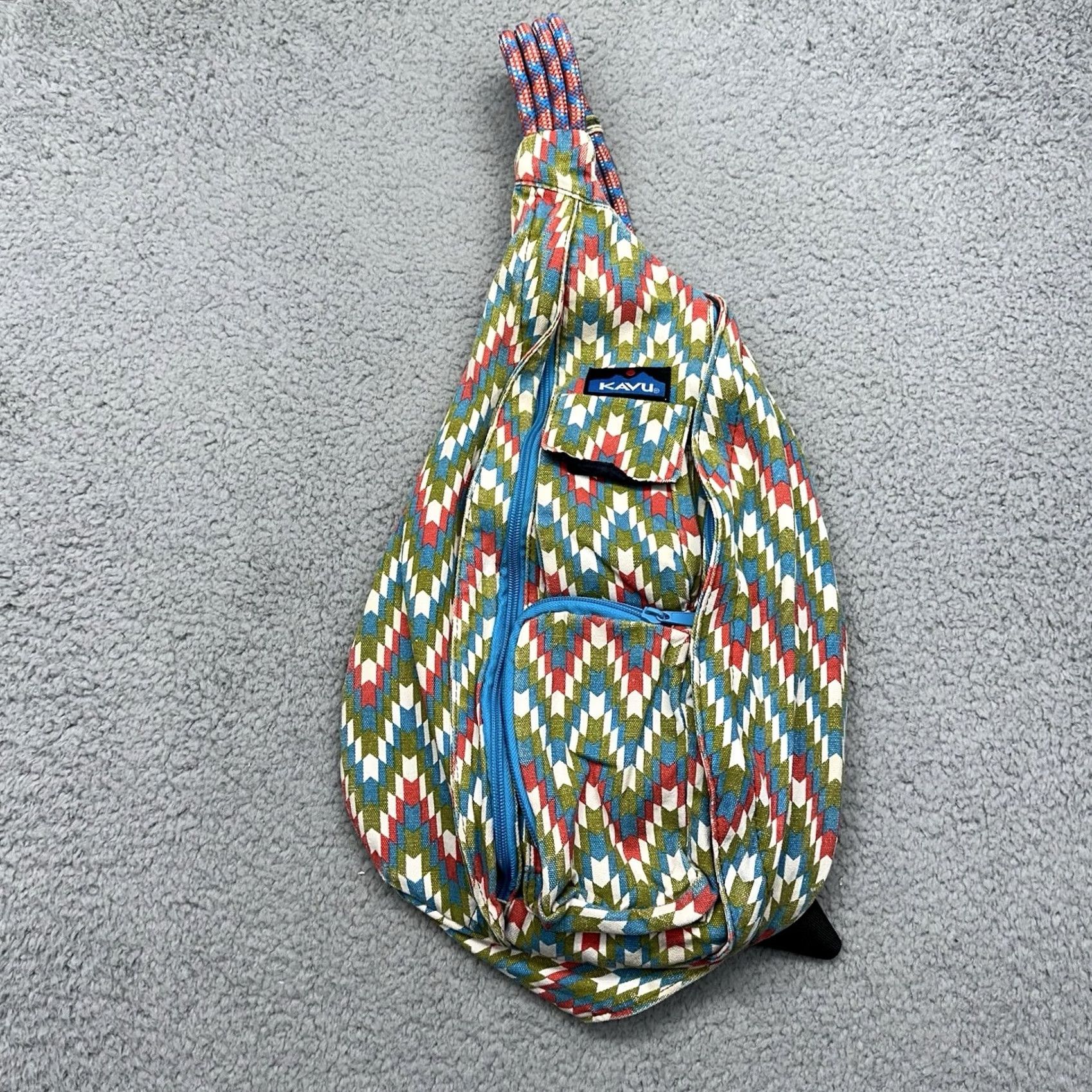 KAVU KAVU Rope Bag Sling - Multicolor Geometric Pattern Travel Backpack Size ONE SIZE - 2 Thumbnail
