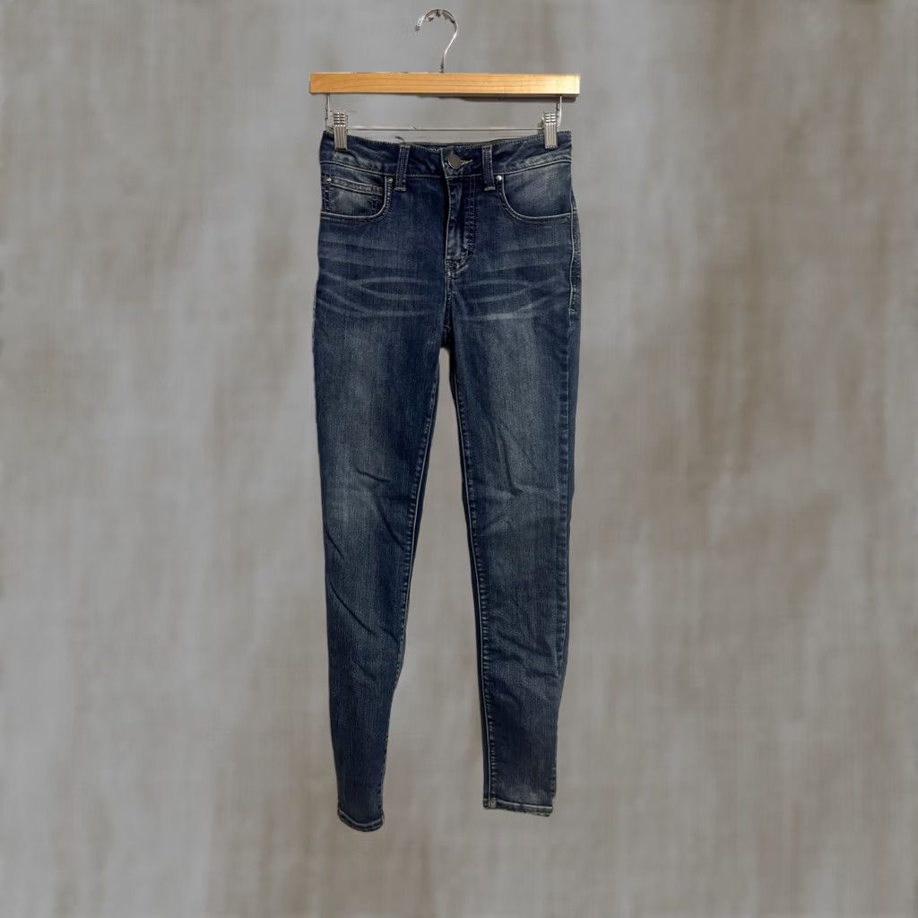 Vintage Maurices Everflex High-Rise Women's Jeans Size 0 Regular Blue Denim Dark Wash 26x29 Slim? Size 26" / US 2 / IT 38 - 1 Thumbnail