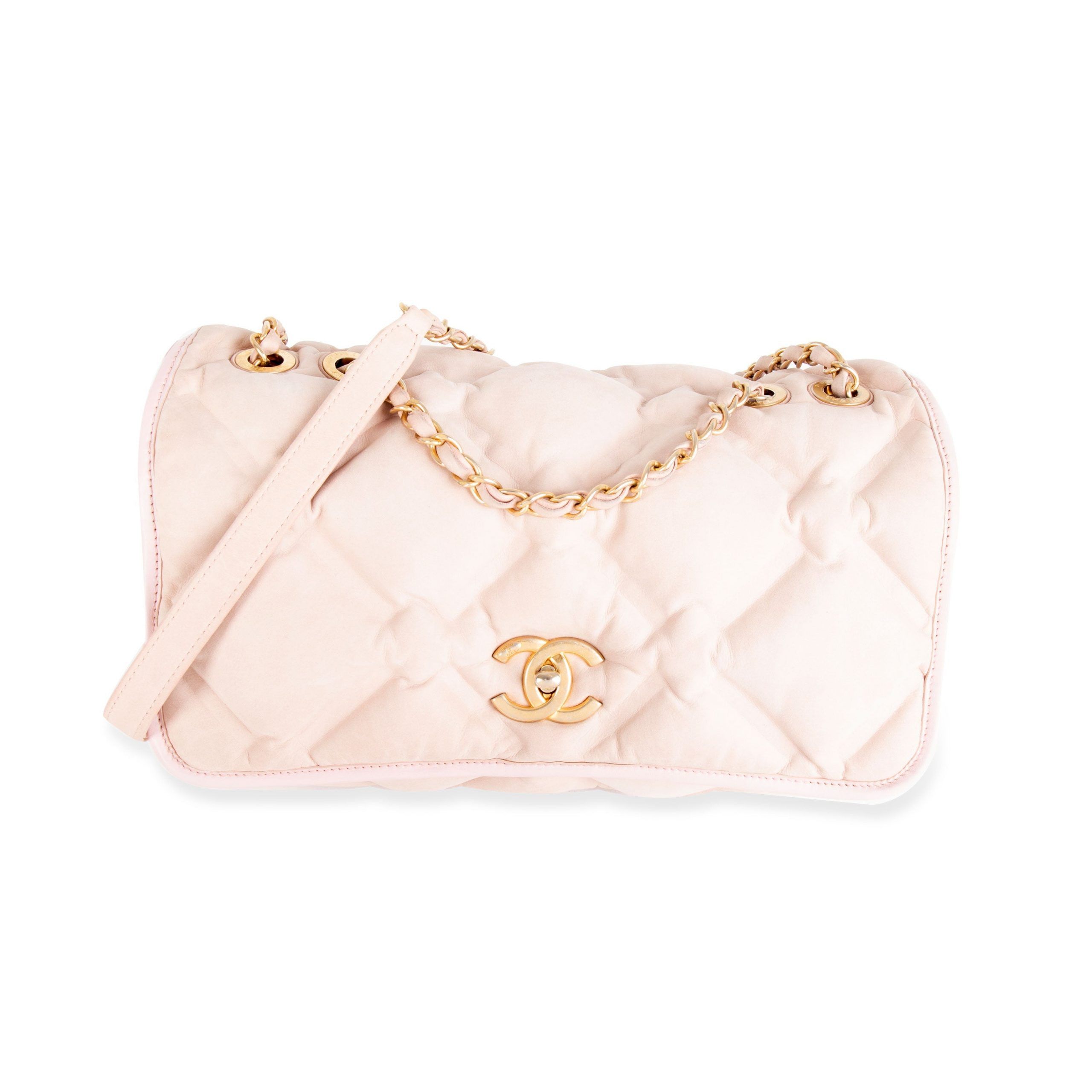 image of Chanel Pink Quilted Calfskin Leather Chesterfield Jumbo Flap Bag, Women's