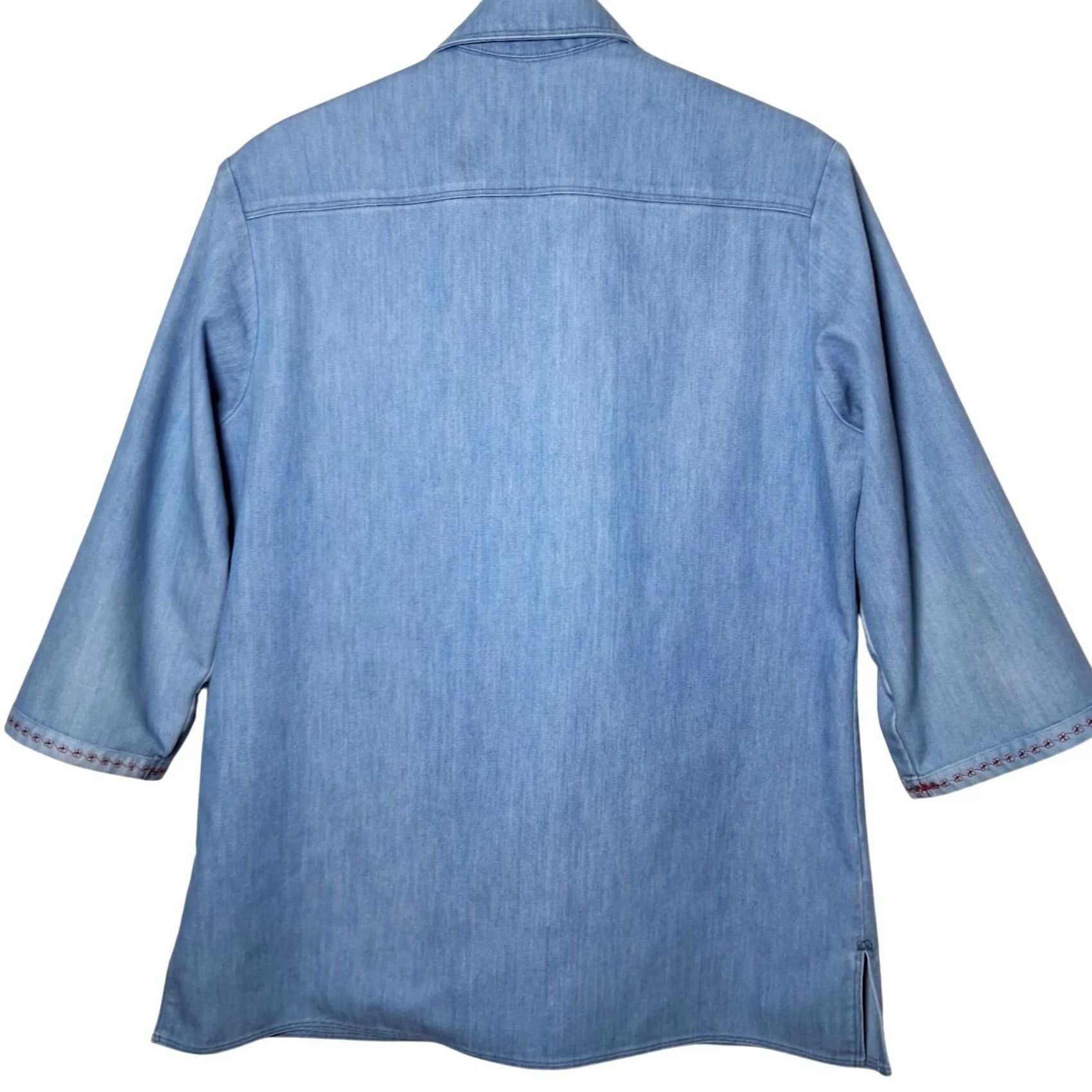 Levi's VINTAGE Levi's Shirt Women Blue Jean Denim Orange Tab Embroidered Size M / US 6-8 / IT 42-44 - 2 Thumbnail