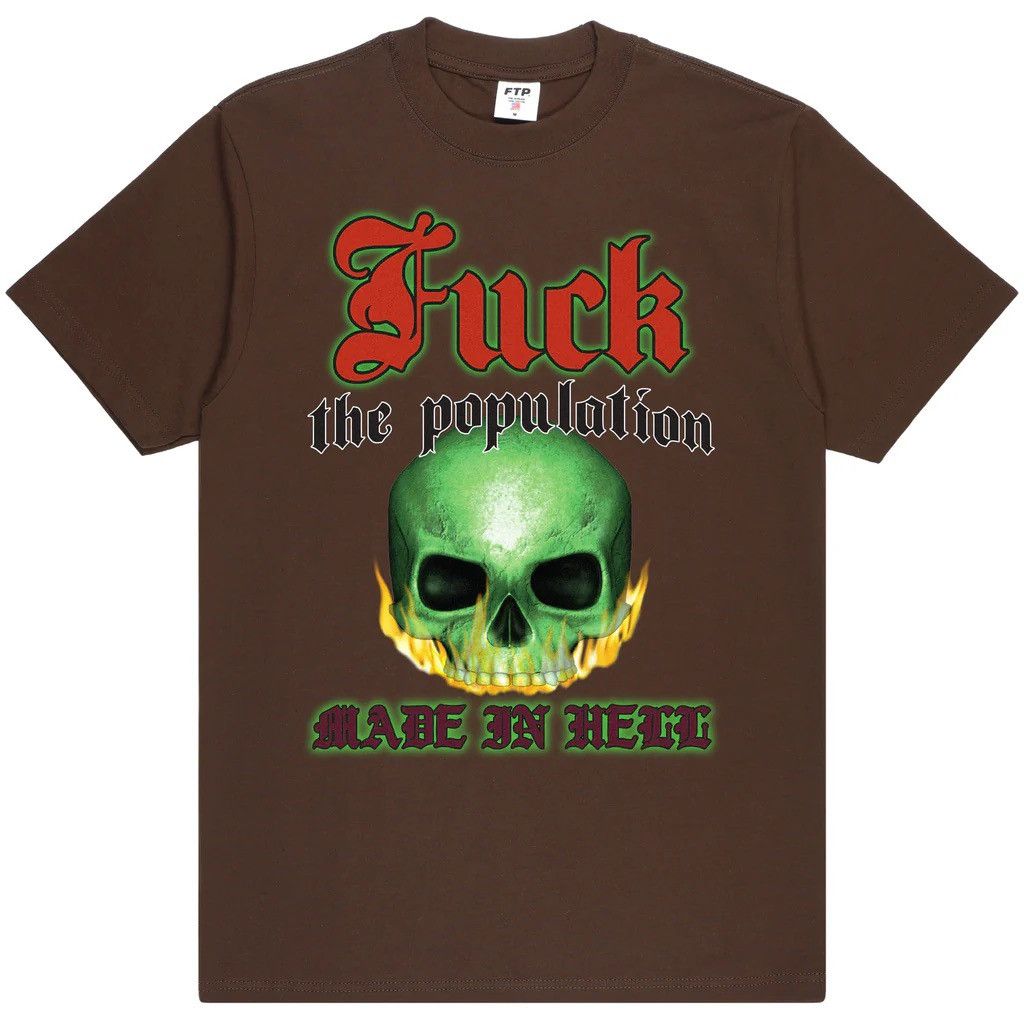 Fuck The Population FTP Flaming Skull Tee Size US XL / EU 56 / 4 - 1 Preview