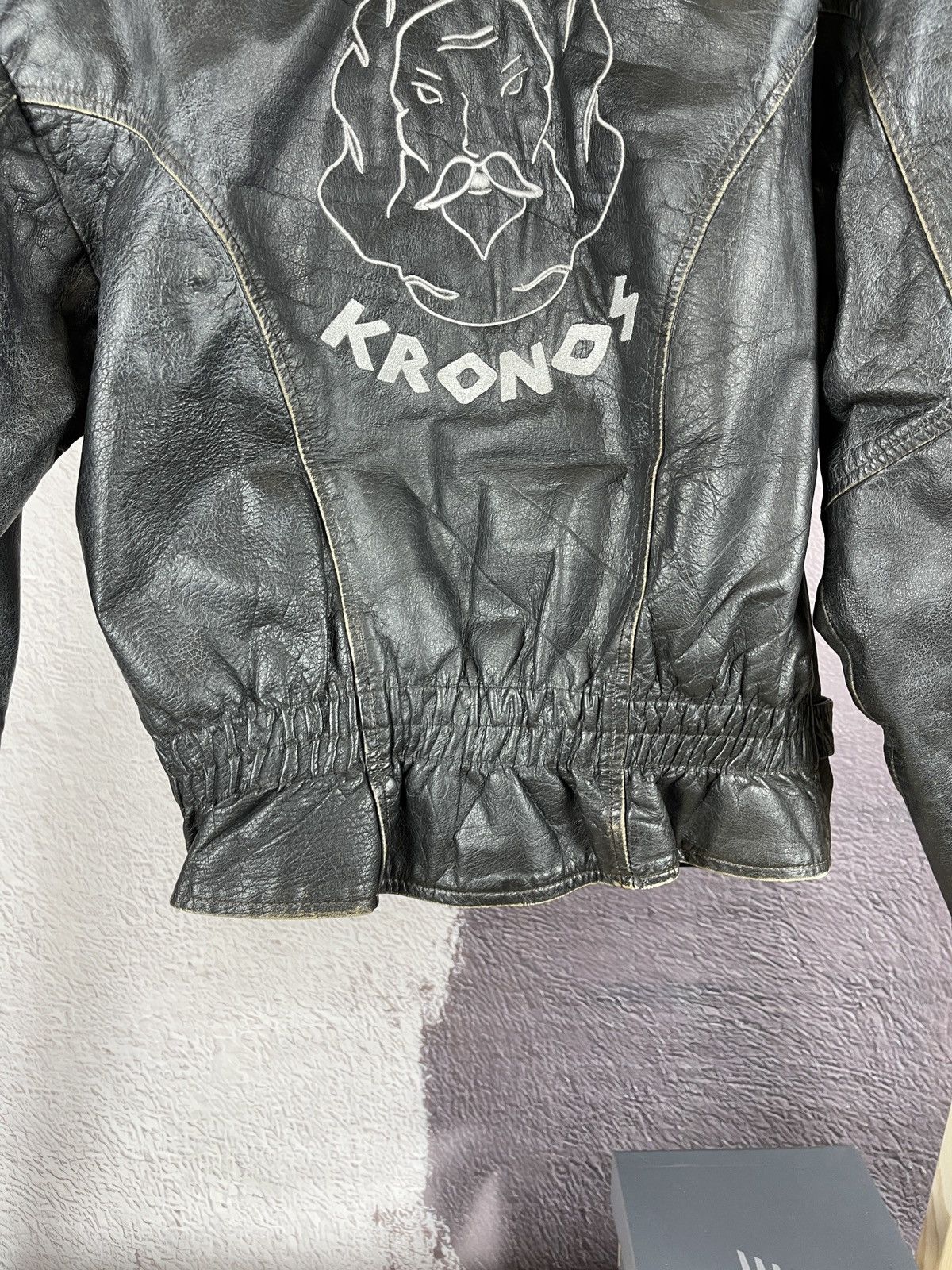 Vintage Norma Vintage 80s 90s Leather motorcycle jacket Kronos Rare Size US L / EU 52-54 / 3 - 16 Thumbnail