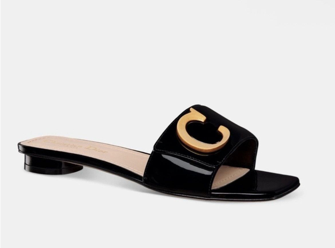 Dior Dior C'EST DIOR SLIDE Black Patent Calfskin size 37.5 Size US 7.5 / IT 37.5 - 1 Thumbnail