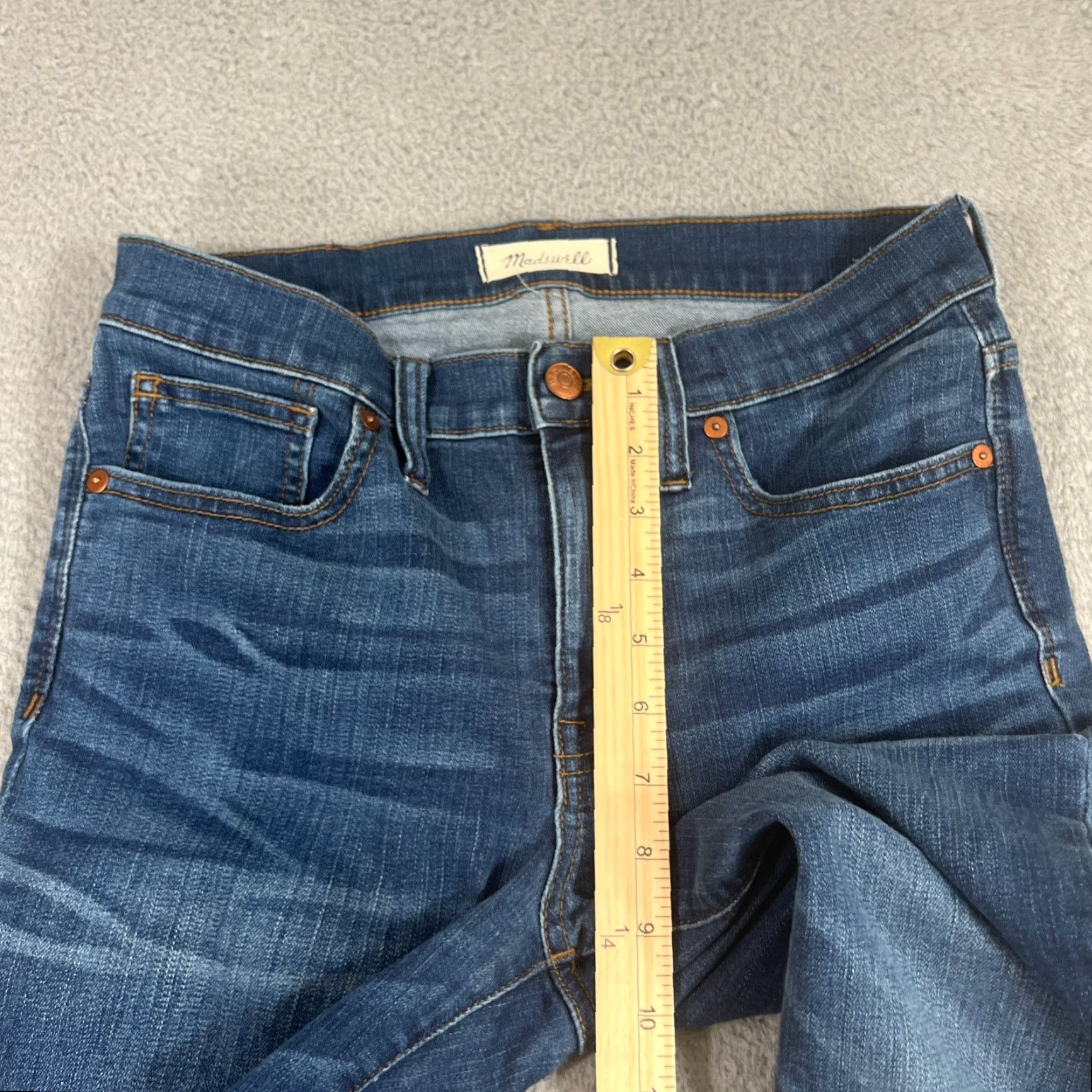 Madewell MADewell Jeans Women 27 Blue Medium Wash High Rise Skinny Stretch Slim Size 30" / US 8 / IT 44 - 6 Thumbnail