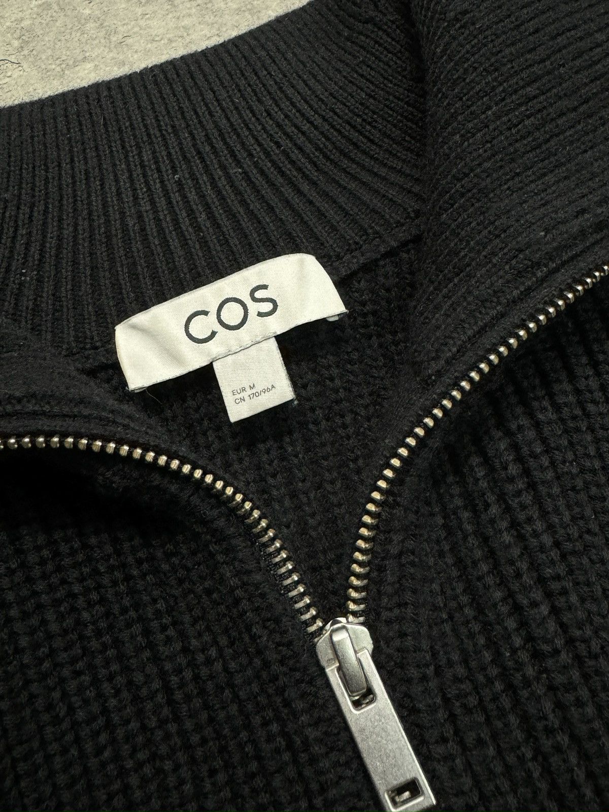 Cos CROPPED COS WOOL BLEND SWEATER KNIT BOXY COLLAR ZIP STRIPED Size US M / EU 48-50 / 2 - 2 Thumbnail