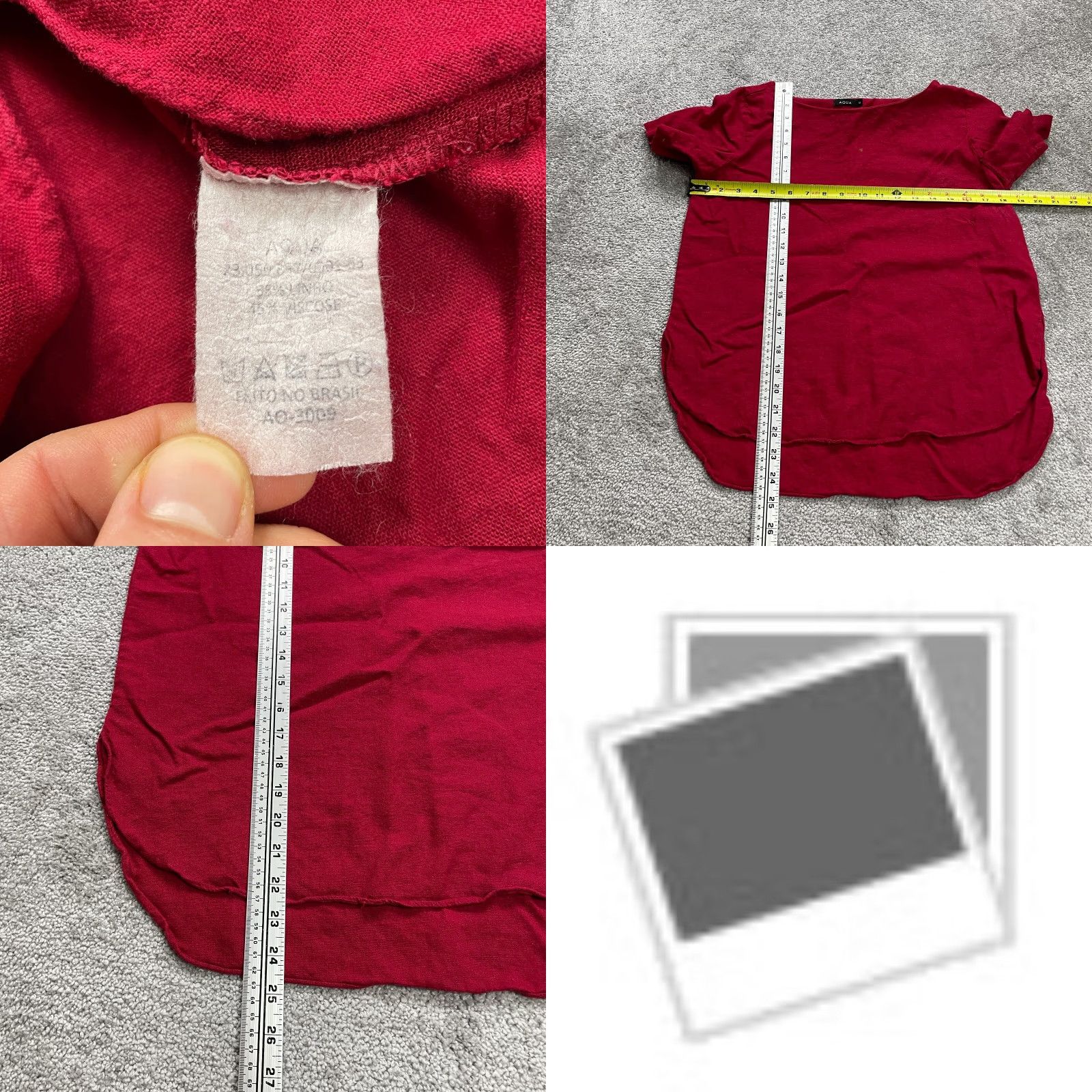 AQUA Aqua Blouse Shirt Womens M Red Short Sleeve Casual Knit Viscose Logo Classic Designer Size M / US 6-8 / IT 42-44 - 8 Thumbnail