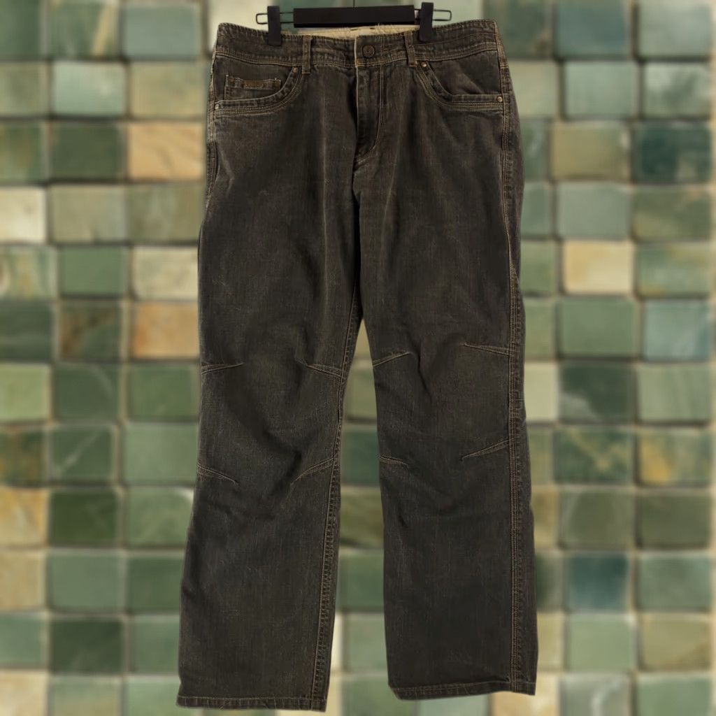 Vintage Kuhl Riot Jeans Pants Gray Mens 35 x 32 Inseam 32 Straight Brown Regular Mens Jeans Size US 35 - 1 Thumbnail