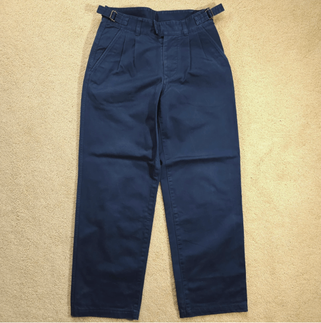 MHL Margaret Howell Heavy Indigo Twill Pleated Work Pants