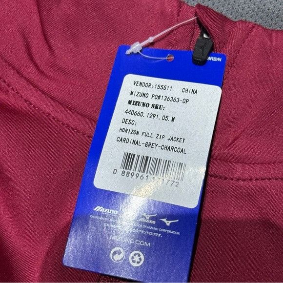 Mizuno NWT MIZUNO WOMEN’S HORIZON FULL ZIP CARDINAL/GRAY/CHARCOAL J Size M / US 6-8 / IT 42-44 - 7 Thumbnail