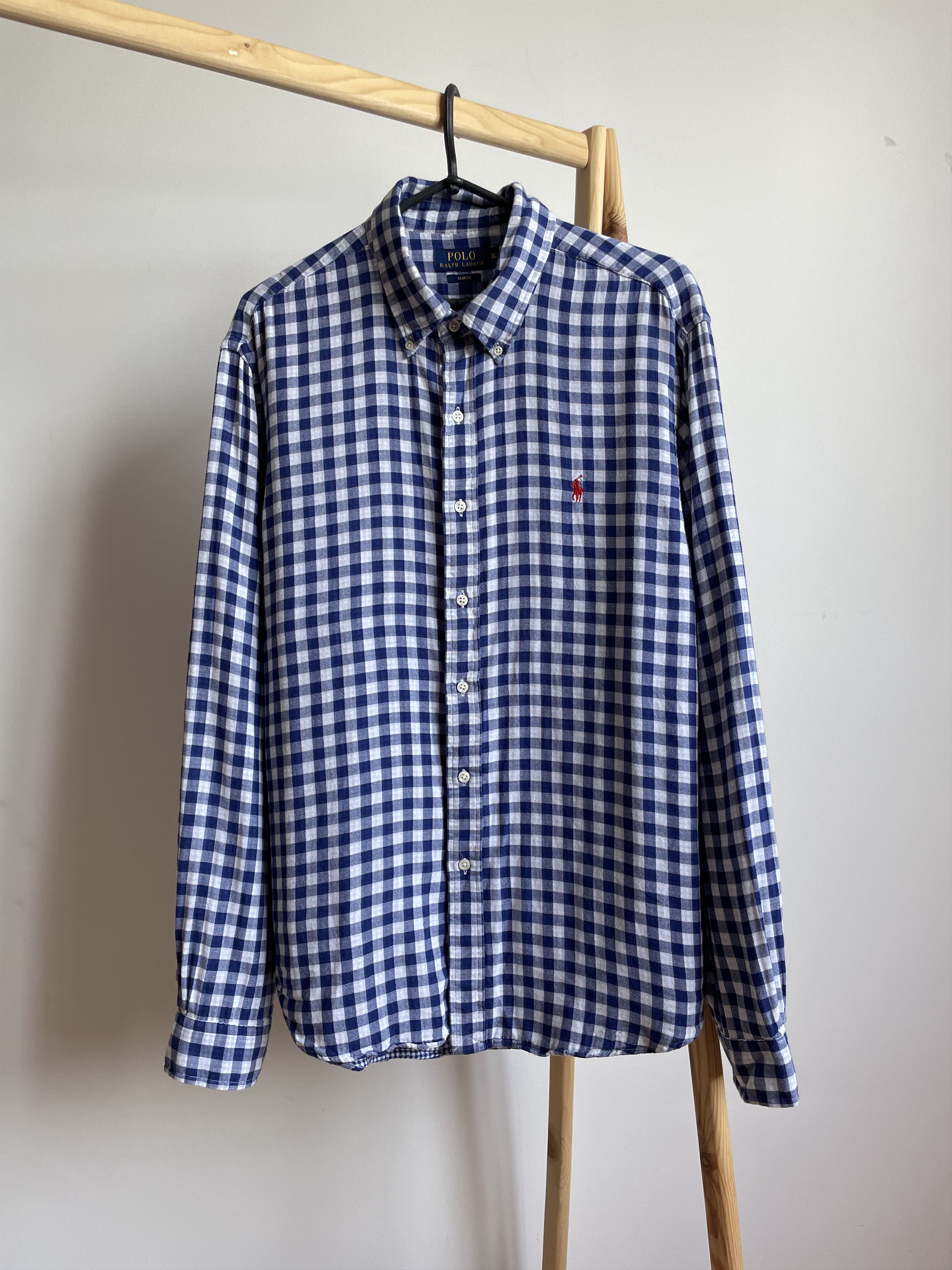 Polo Ralph Lauren Polo Ralph Lauren Double Faced Check Muslin Slim Fit Shirt Size US XL / EU 56 / 4 - 1 Thumbnail
