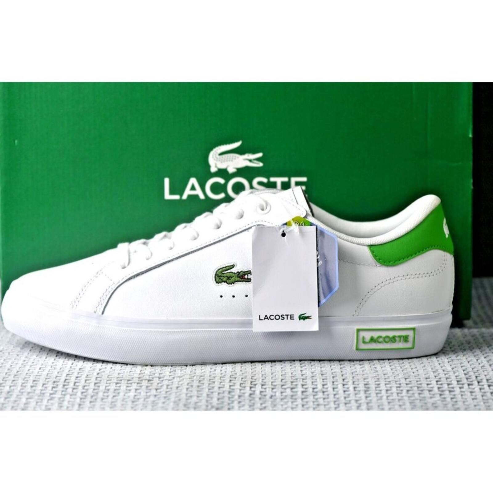 Lacoste Lacoste Lineset Powercourt 223-1 Leather SMA | White/Green Size US 11 / EU 44 - 2 Thumbnail