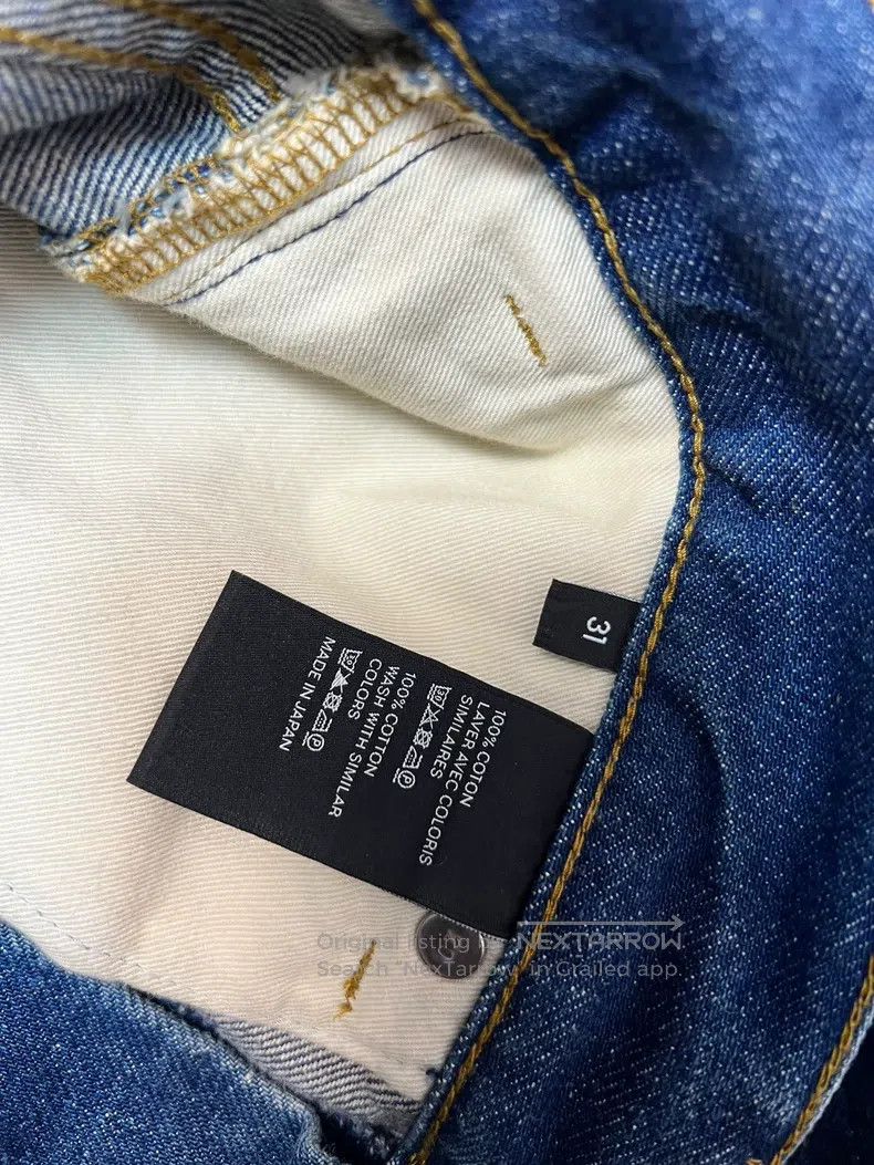 Celine Celine Deep Blue Water Wave Wash Straight Leg Jeans Size US 31 - 4 Thumbnail