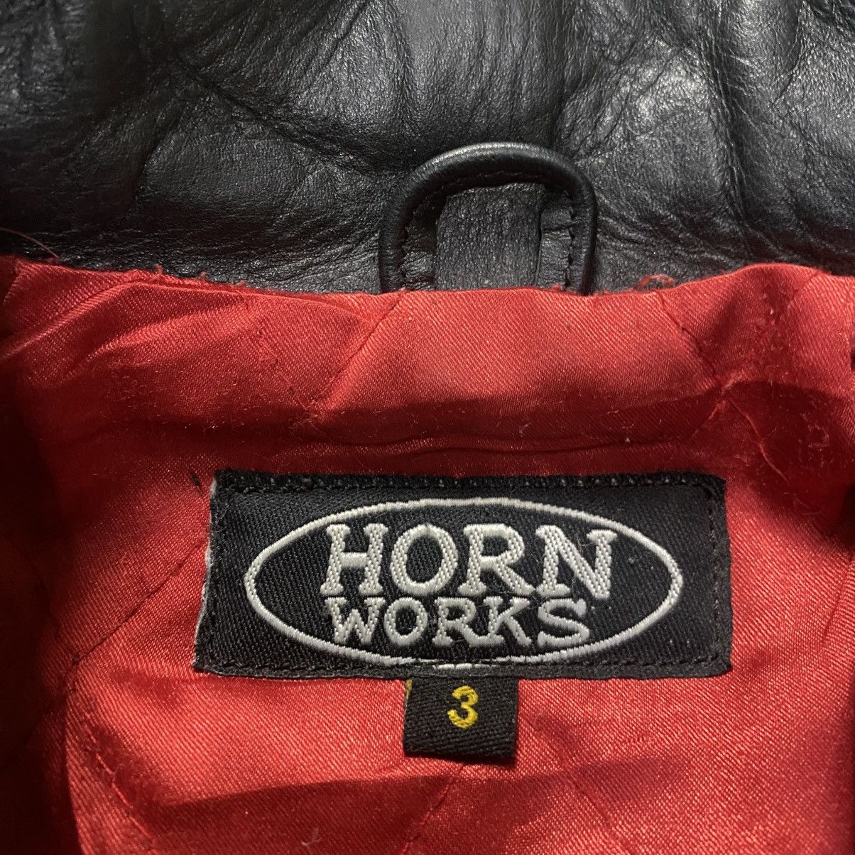 Genuine Leather Horn Works bikers double collar leather jacket Size M / US 6-8 / IT 42-44 - 10 Thumbnail