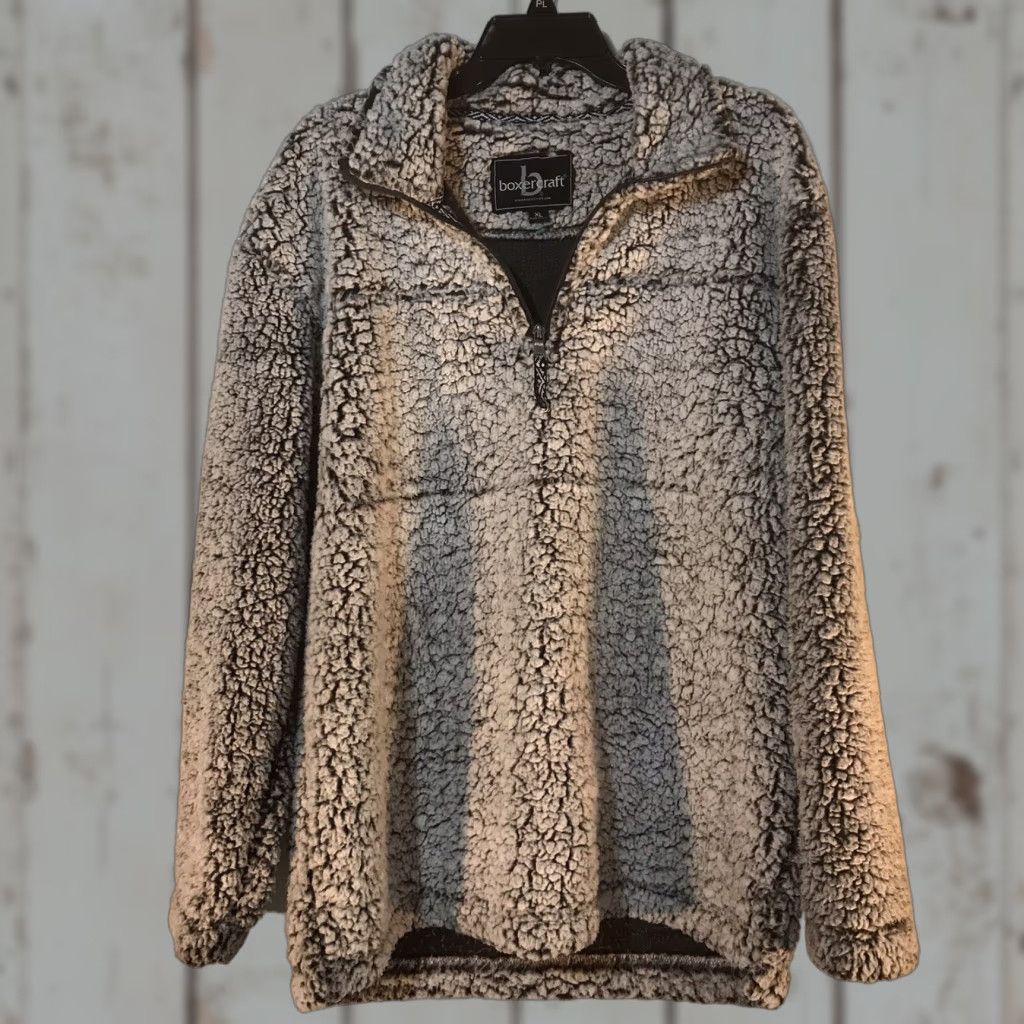 Vintage Boxercraft Heavyweight Faux Fur 1/4 Zip Pullover XL Wht/Blk Mens Size US XL / EU 56 / 4 - 1 Thumbnail