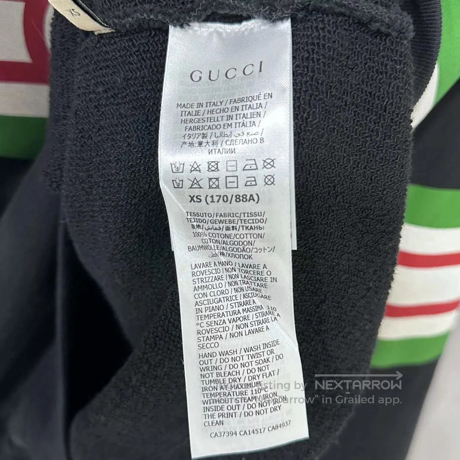 Gucci Black Striped Logo Hoodie. Size US XS / EU 42 / 0 - 6 Thumbnail