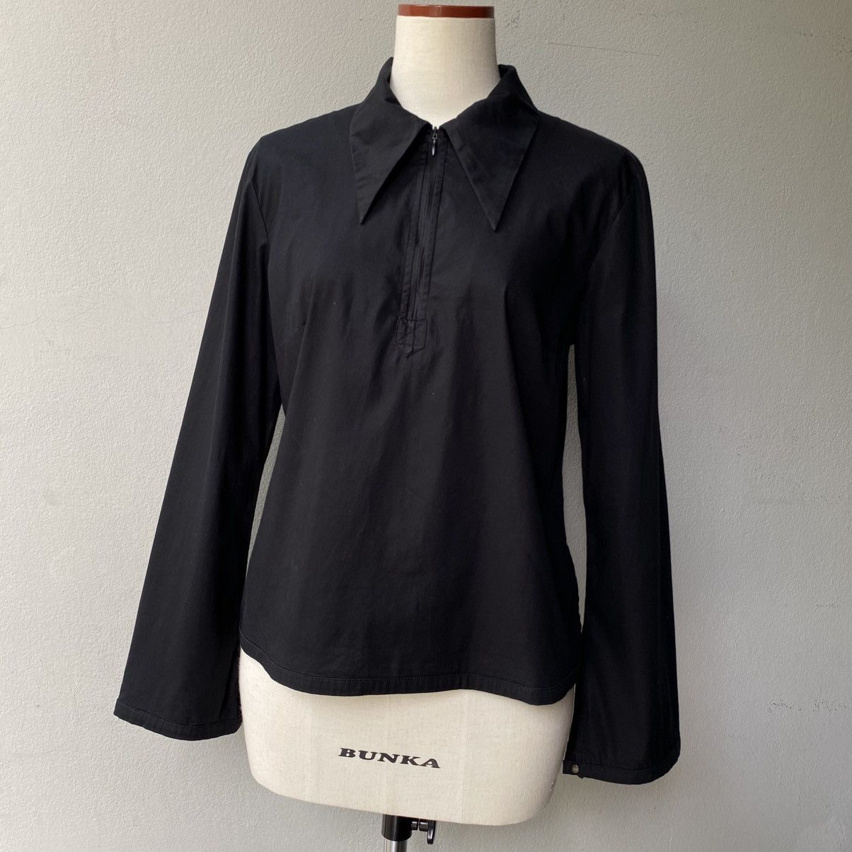 Cop Copine COP. COPINE Black Zip-Collar Blouse Size XS / US 0-2 / IT 36-38 - 12 Thumbnail