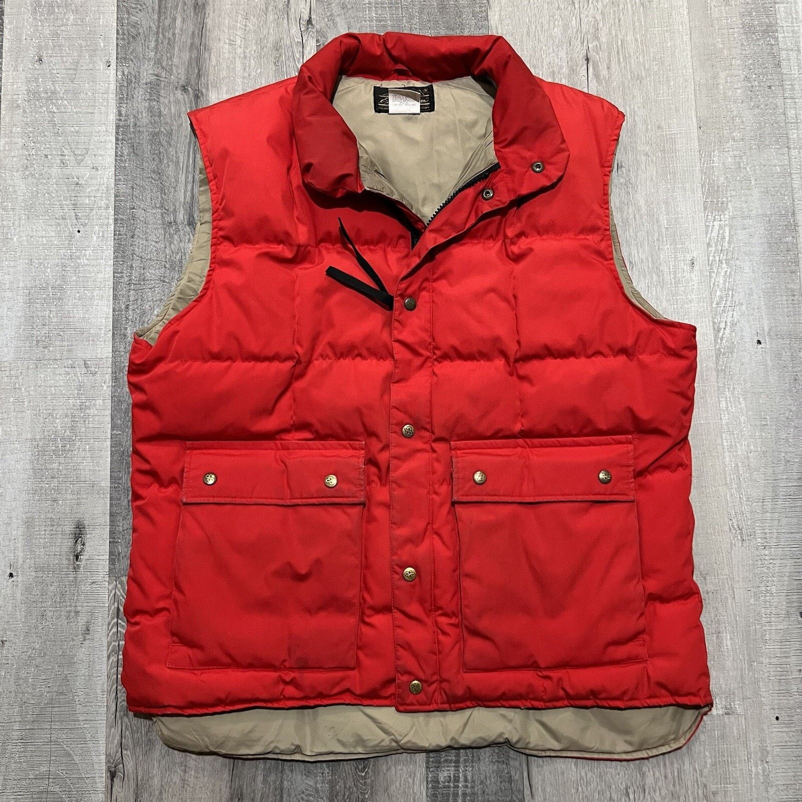 Eddie Bauer VTG Eddie Bauer Red 1980s Goose Down Outdoor Hike Snap Vest Size US XL / EU 56 / 4 - 1 Thumbnail