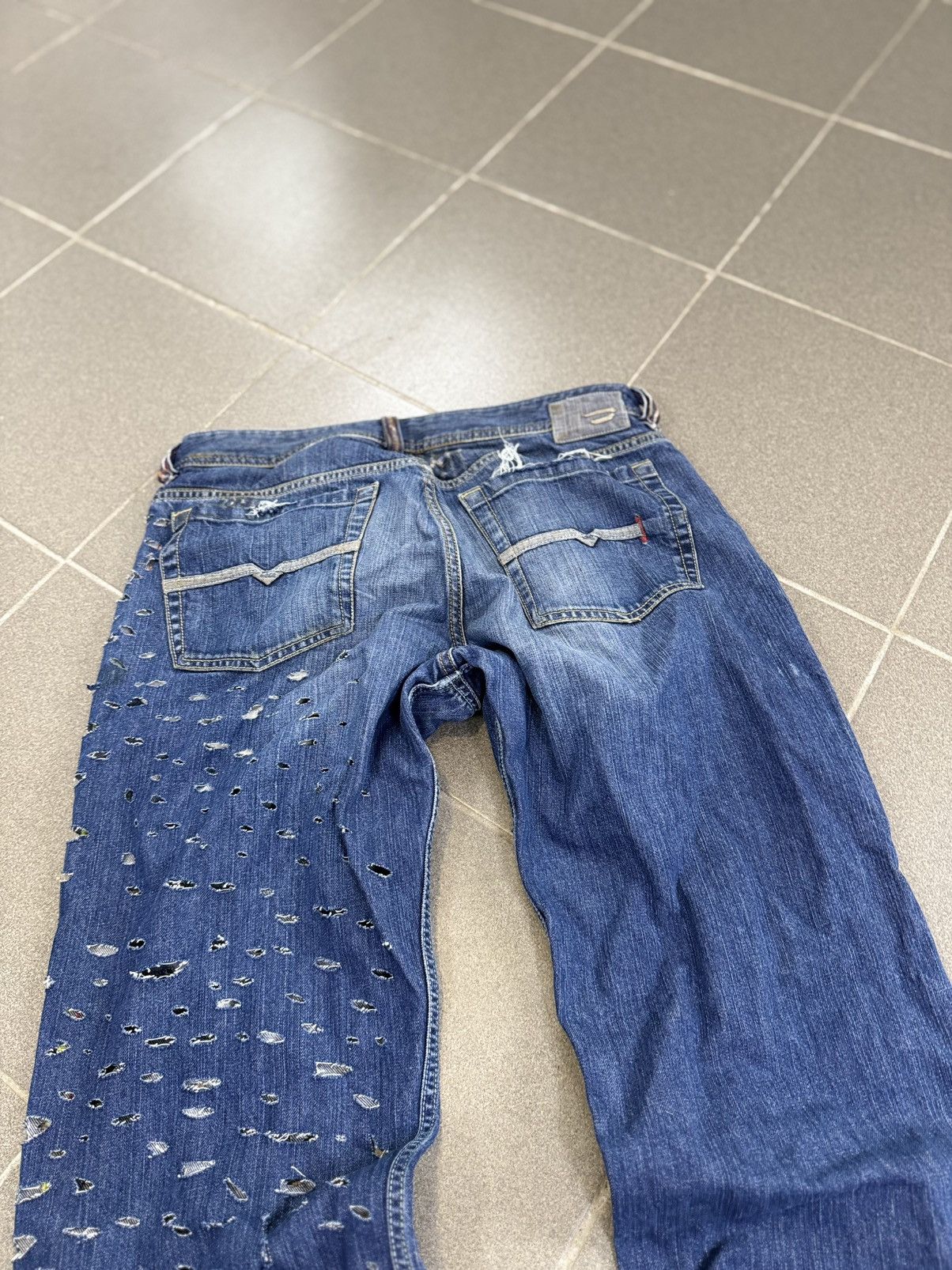 Diesel × Japanese Brand Jeans Dirty Pants faded crash denim thrashed y2k distressed Size US 34 / EU 50 - 11 Thumbnail
