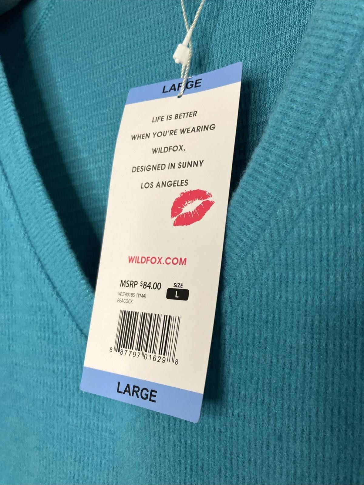 Wildfox Wildfox Haley Soft Brushed Pullover Teal Size Medium NWT Size L / US 10 / IT 46 - 4 Thumbnail