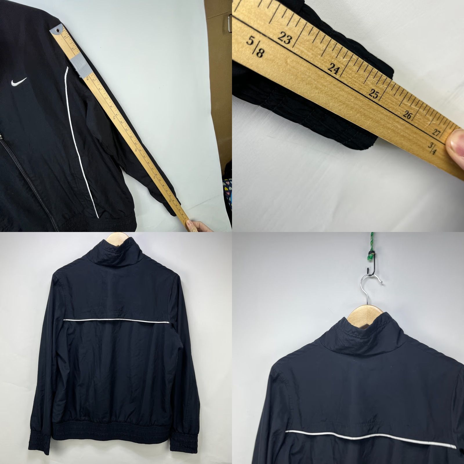 Nike VINTAGE Nike Swoosh Embroidered Windbreaker Jacket Womens XL Black Size XL / US 12-14 / IT 48-50 - 8 Thumbnail