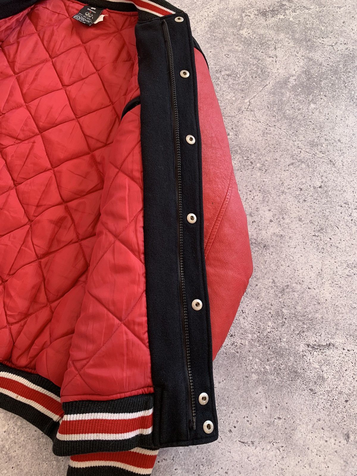 Makaveli VTG 90’s Makavelli 2Pac Wool/Leather Bomber Jacket XL size Size US XL / EU 56 / 4 - 15 Thumbnail