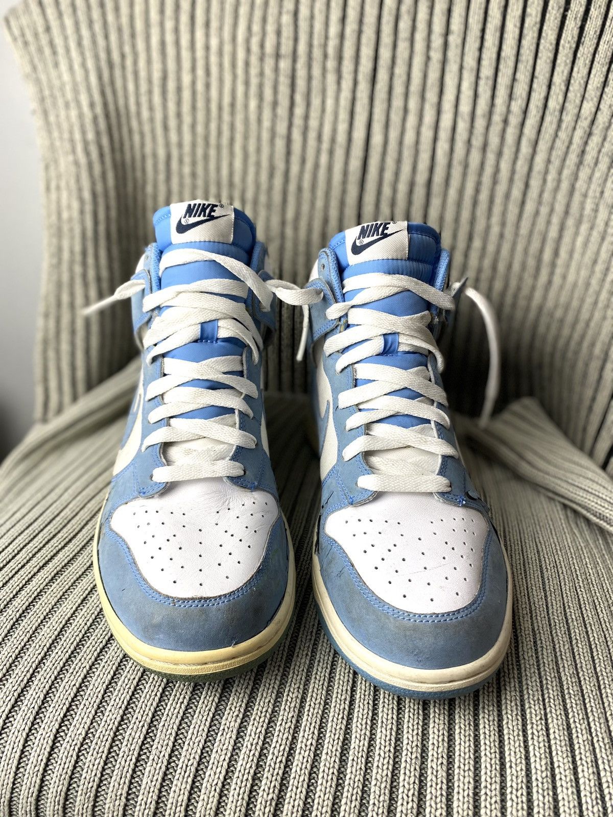 Nike × Vintage Rare! 2009 Vintage Nike Dunk High University Blue Sneakers Size US 8.5 / EU 41-42 - 7 Thumbnail