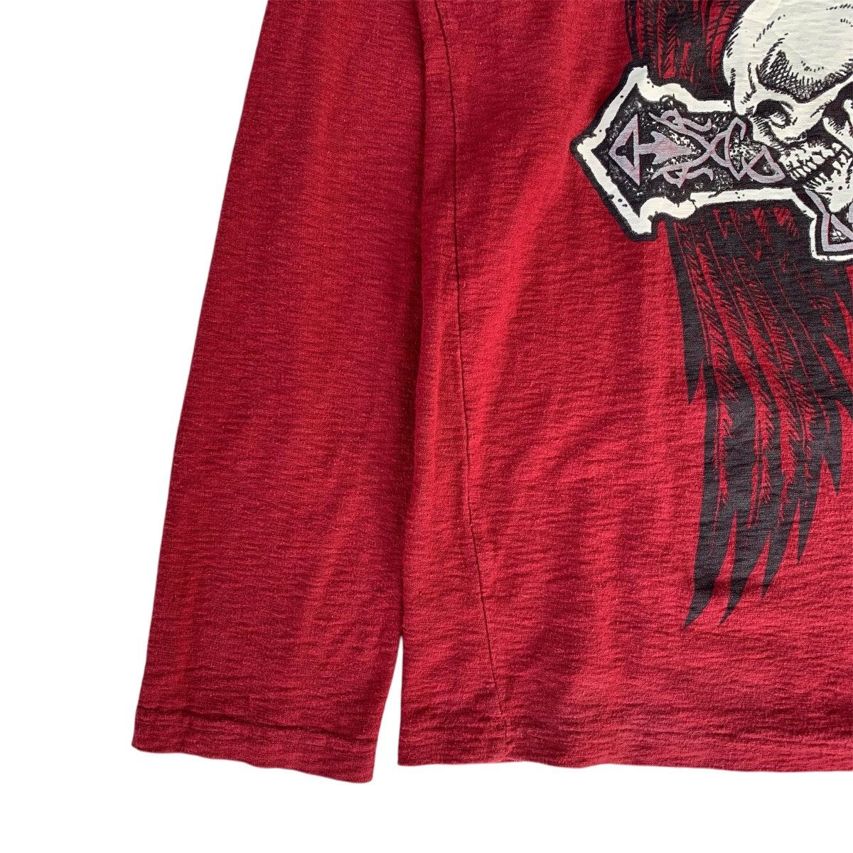 If Six Was Nine × Japanese Brand × Le Grande Bleu (L.G.B.) Y2K Affliction Style☠️Cross Skull☠️Longsleeve Tshirt Size US M / EU 48-50 / 2 - 5 Thumbnail