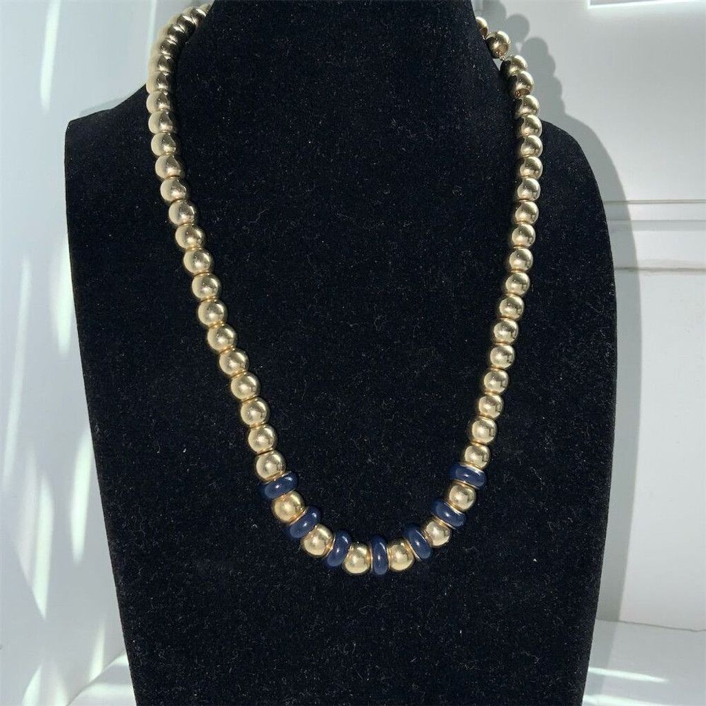 The Unbranded Brand Vintage Gold And Black Bead Necklace 17" Fashion Jewelry Size ONE SIZE - 10 Thumbnail