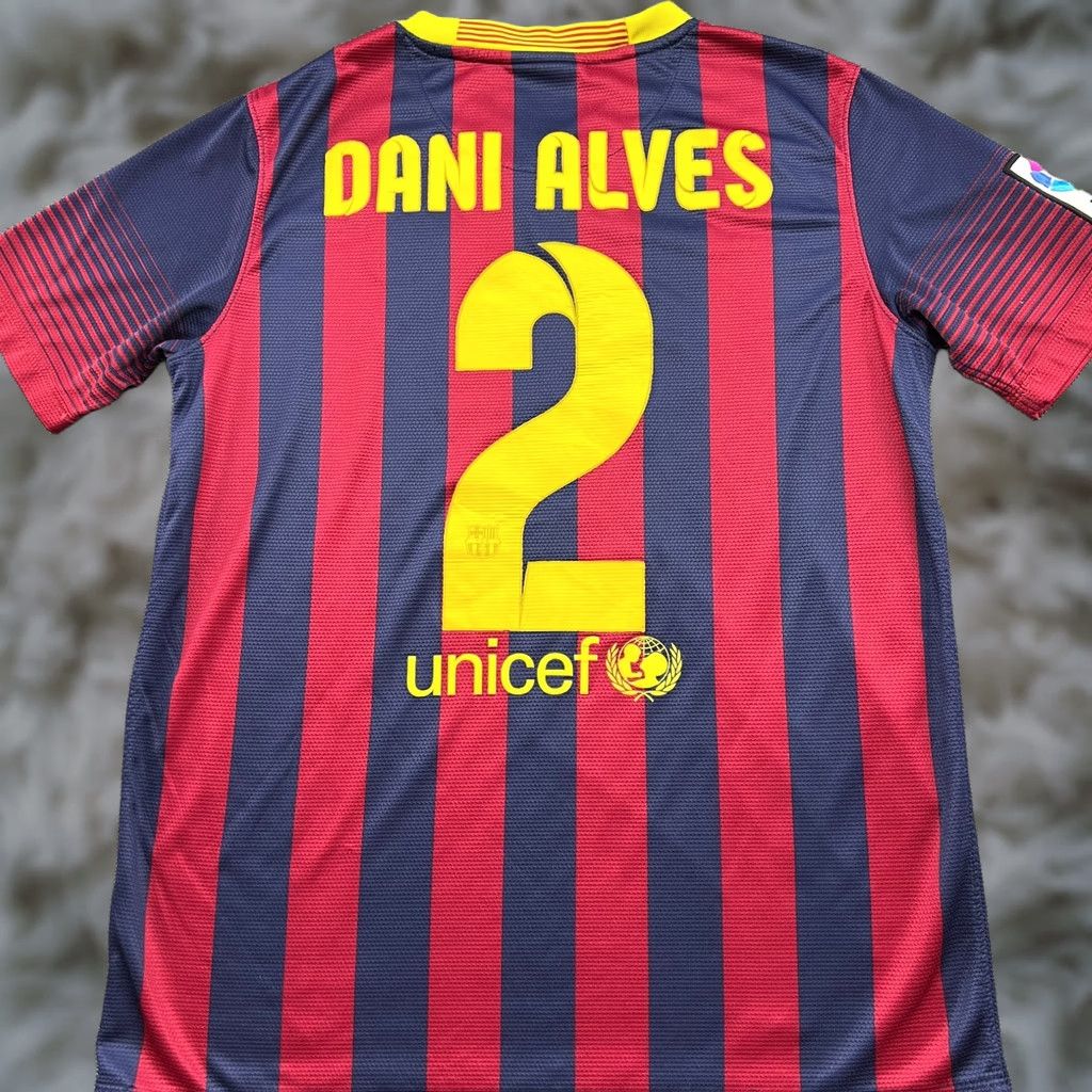 Nike Nike Barcelona 2013 2014 Home Dani Alves #2 Mens XS Shirt Football Jersey Nike Size US XS / EU 42 / 0 - 1 Thumbnail