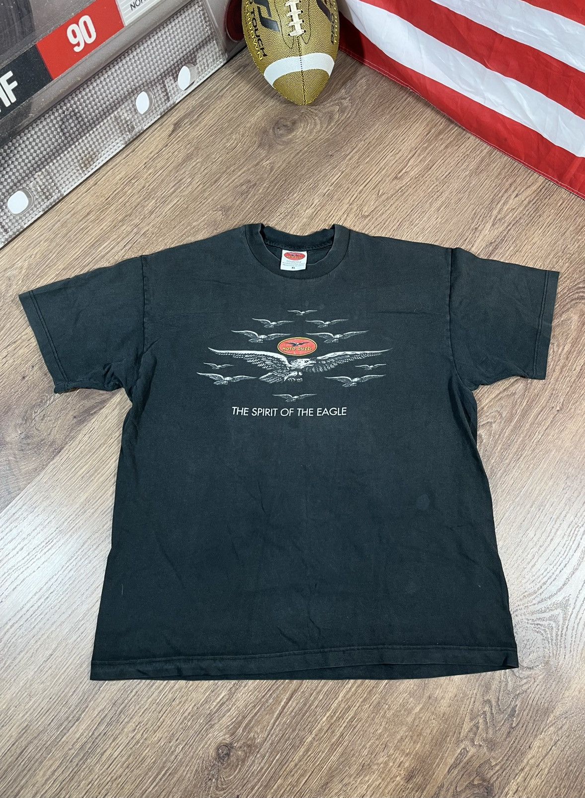 Band Tees Vintage 90s Moto Guzzi The Spirit Of The Eagle T Shirt Size US XL / EU 56 / 4 - 1 Thumbnail