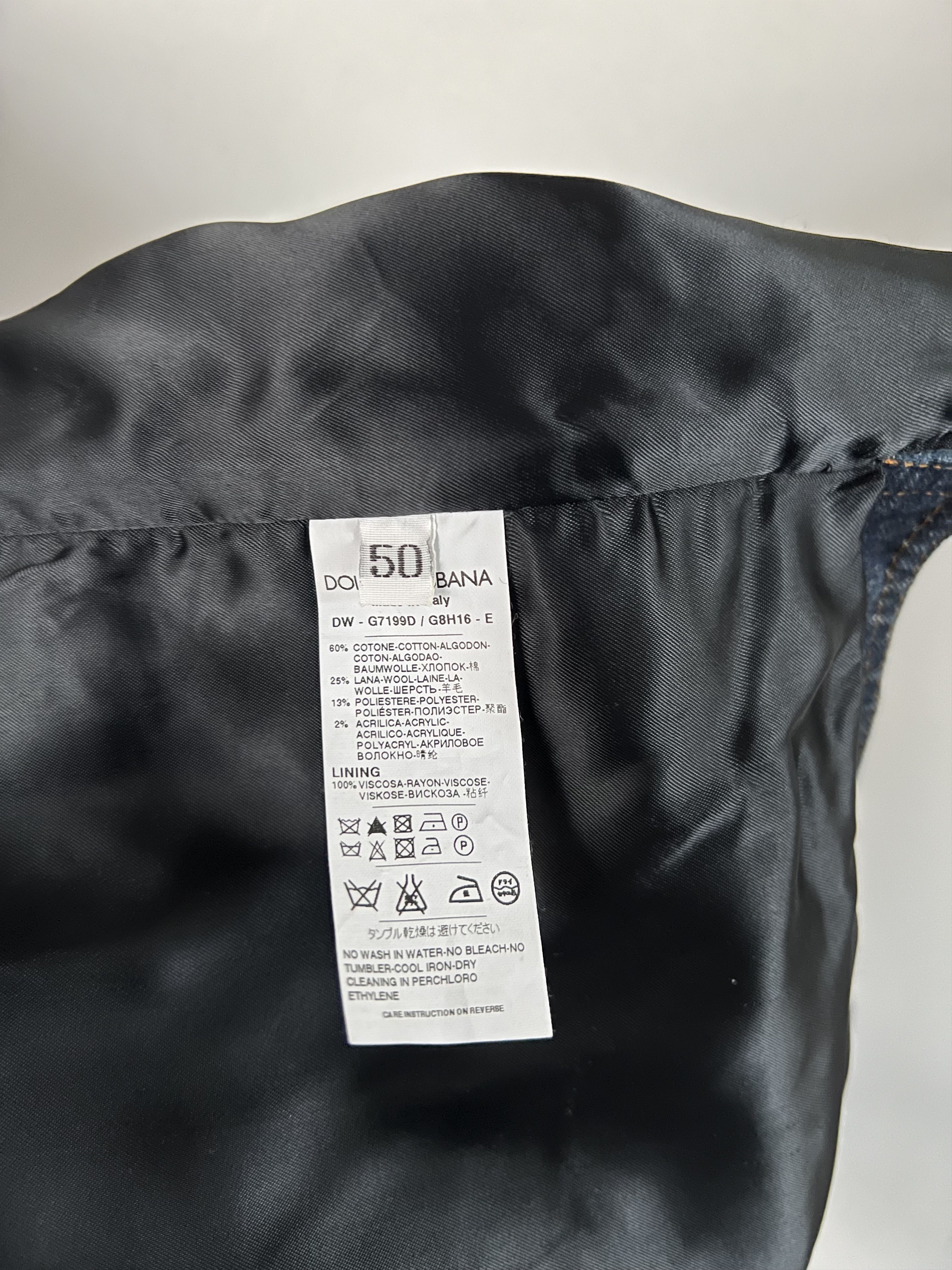 Dolce & Gabbana Dolce & Gabbana Front Denim Back Check Wool Vest Size IT50 Size 50R - 9 Thumbnail