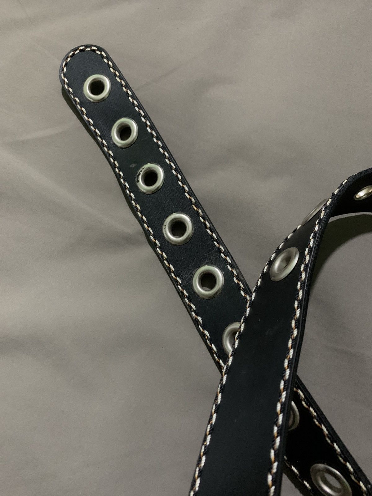 If Six Was Nine Black gunda leather prong belt Size ONE SIZE - 3 Thumbnail