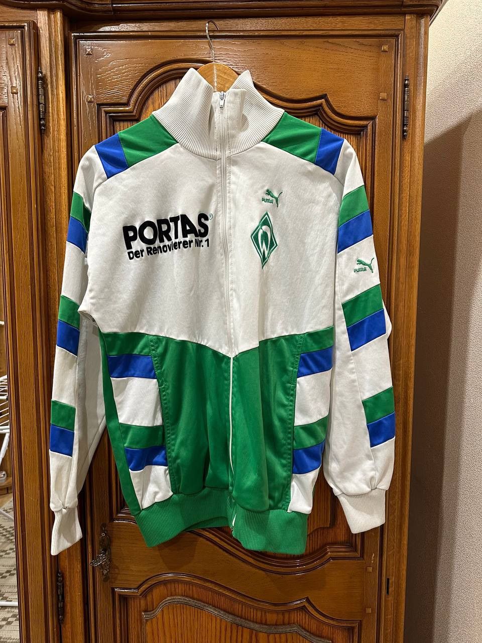 image of Werder Bremen Football Soccer Jacket Puma 1988 Size 6 in Green, Men's