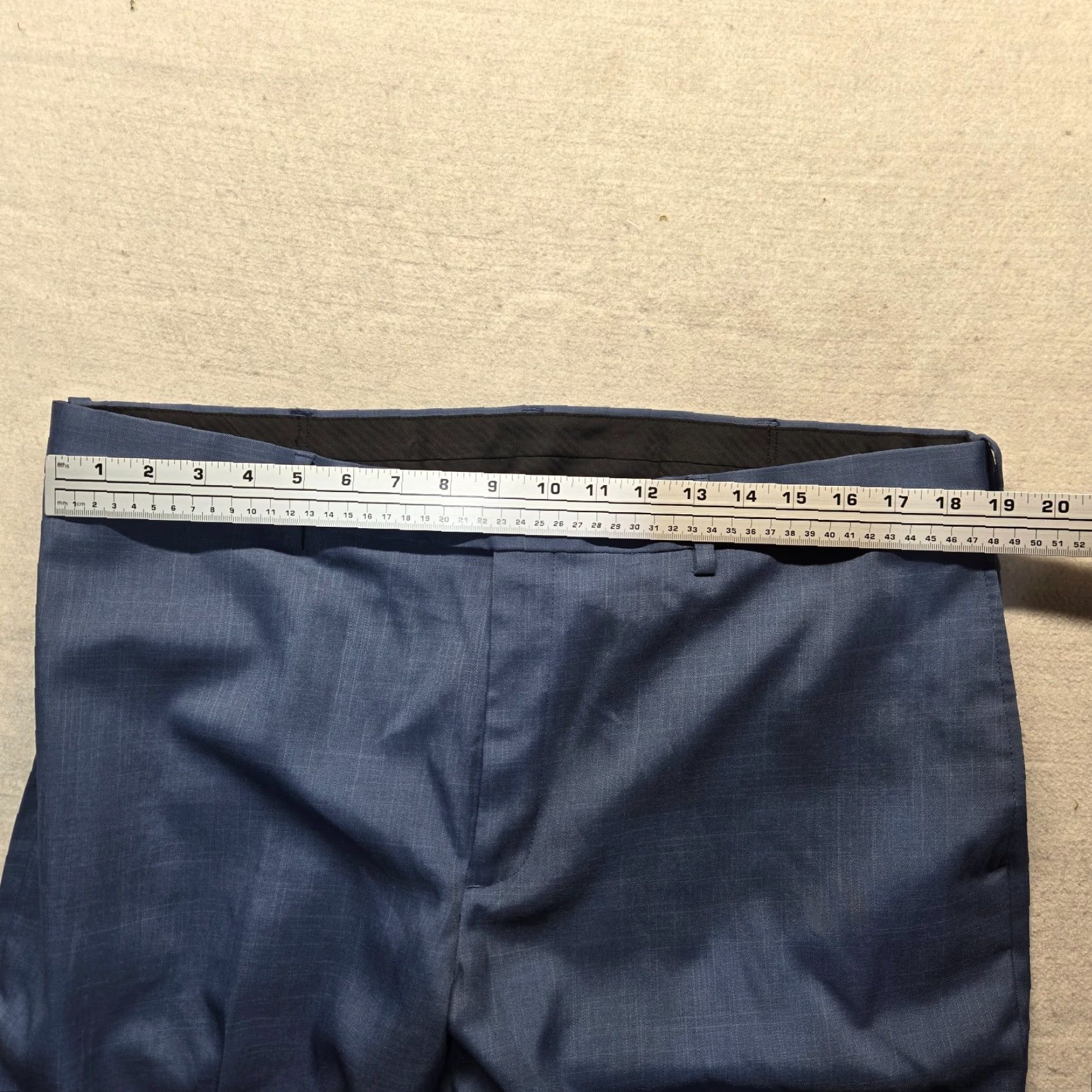 Savane Savane Navy Blue Dress Pants Men 38 x 29 Flat Front Casual Solid 64% Polyester 34% Rayon 2% Spandex Pants Mens Size US 38 / EU 54 - 4 Thumbnail