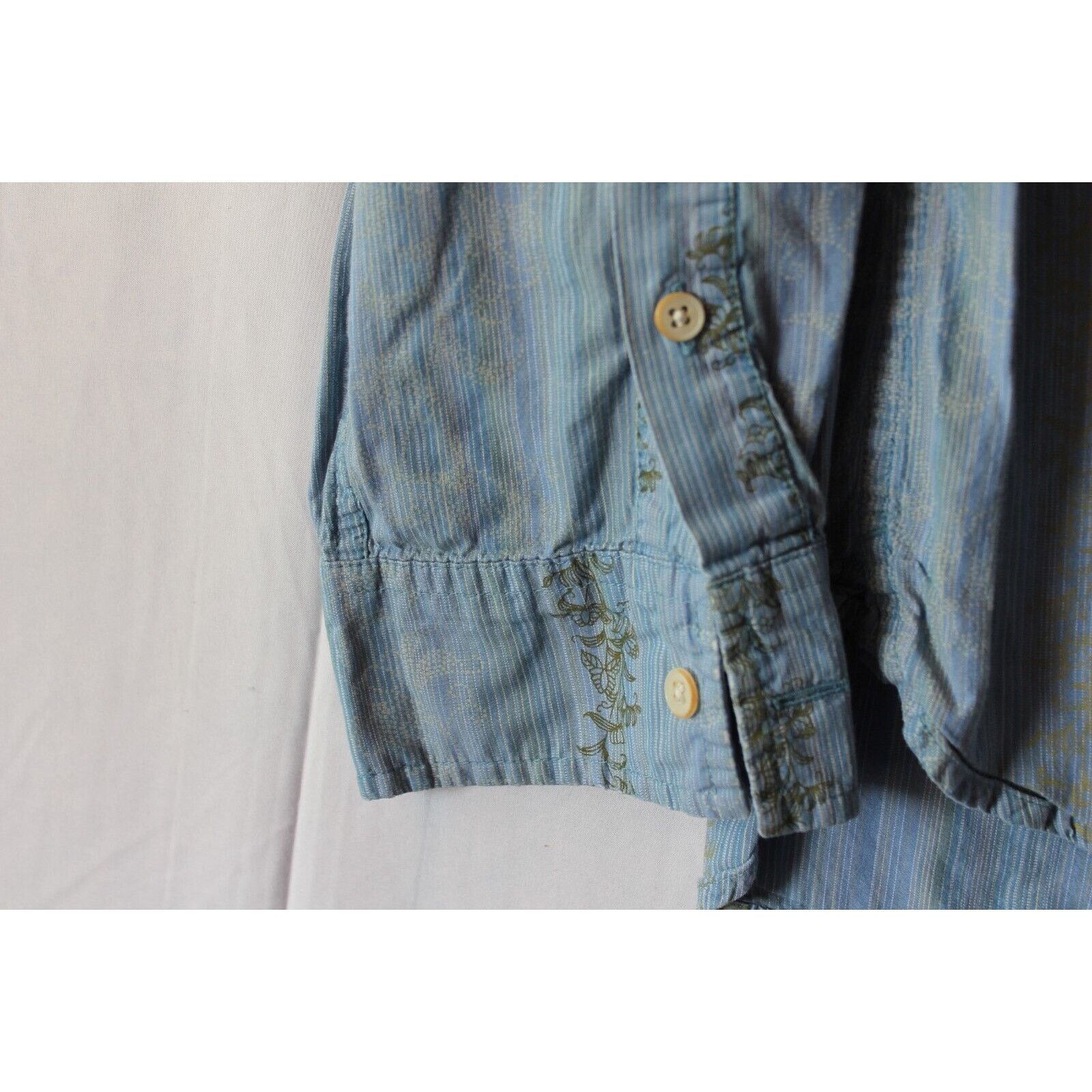 Timberland TIMBERLAND Men XL Button Up Blue Pocket Floral Design. *NICE Size US XL / EU 56 / 4 - 5 Thumbnail