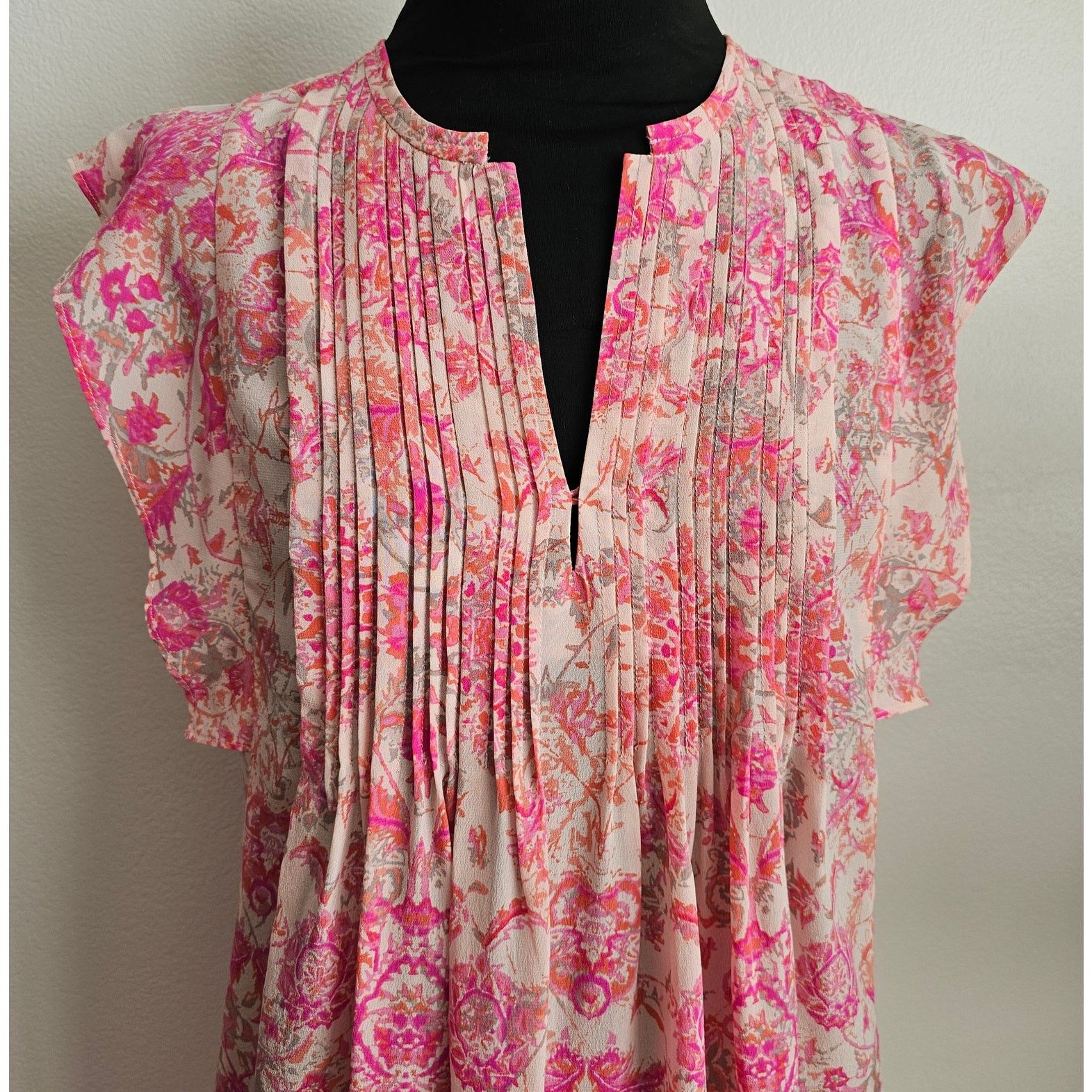 Rebecca Taylor Rebecca Taylor Casual Pink Silk Tunic Shift Summer Dress 0 Size XS / US 0-2 / IT 36-38 - 2 Thumbnail