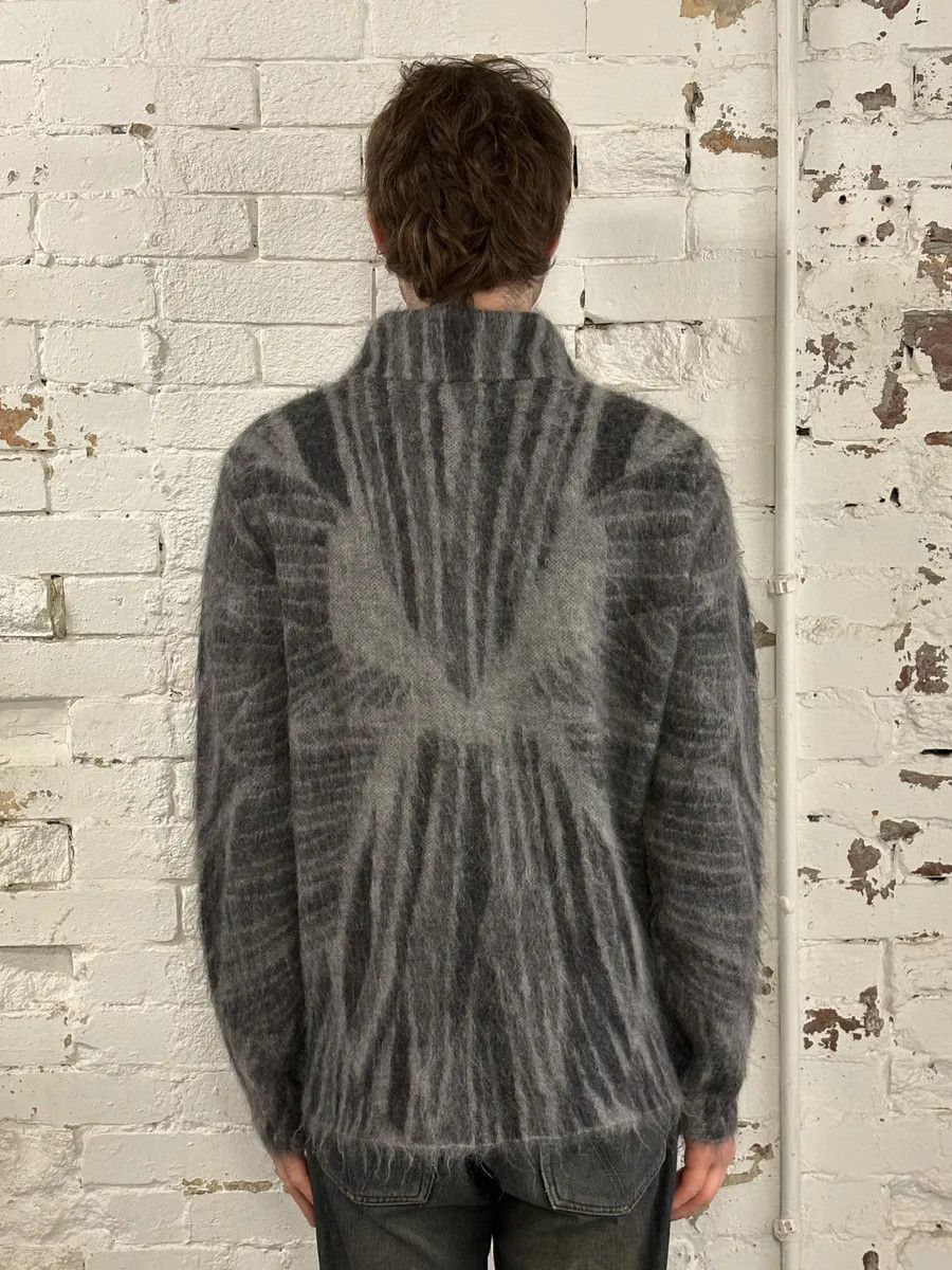 Emporio Armani AW2018 Emporio Armani Abstract Structured Grey Mohair Sweater Size US L / EU 52-54 / 3 - 4 Thumbnail