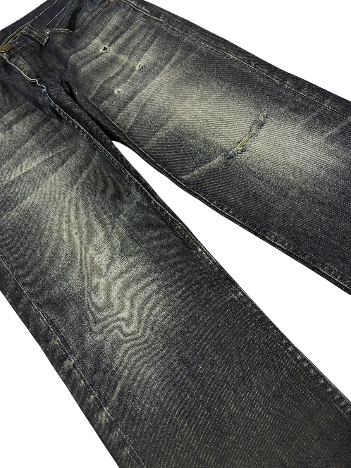 Japanese Brand Vtg Back Number Japan Faded Distressed Jeans Size US 31 - 4 Thumbnail