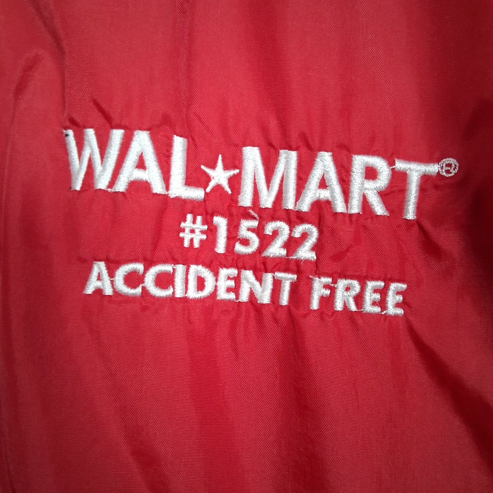 Walmart VINTAGE Wal Mart Accident Free Jacket L Red Coach Sporty Snap Employee Lightweight READ Size US L / EU 52-54 / 3 - 6 Thumbnail