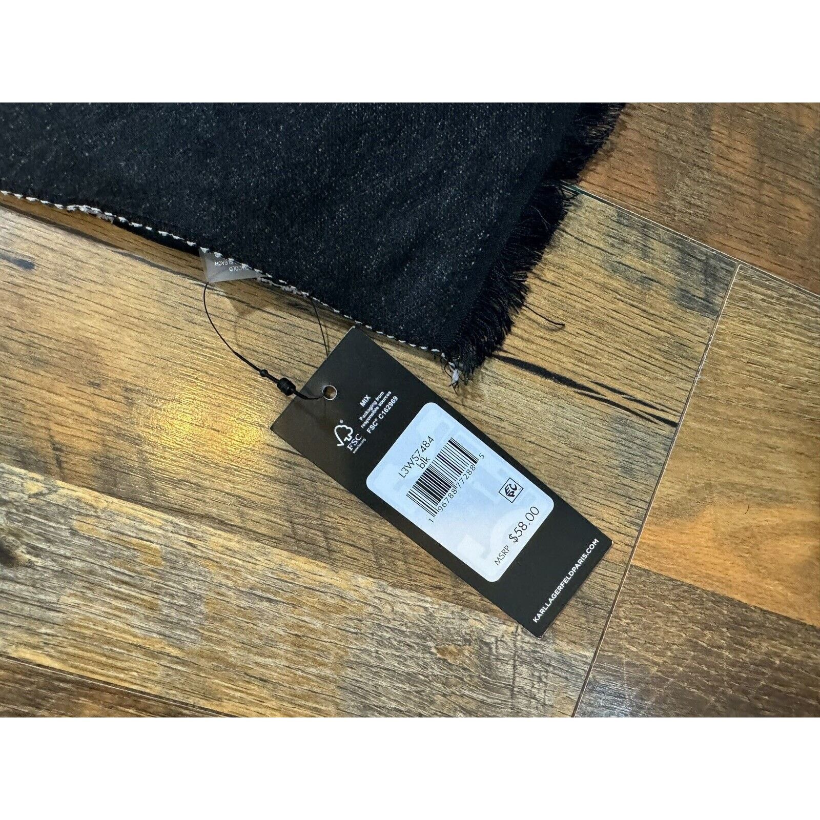 Karl Lagerfeld Karl Lagerfeld Black Scarf Shawl Choupette One Size 70*13 Size ONE SIZE - 6 Thumbnail