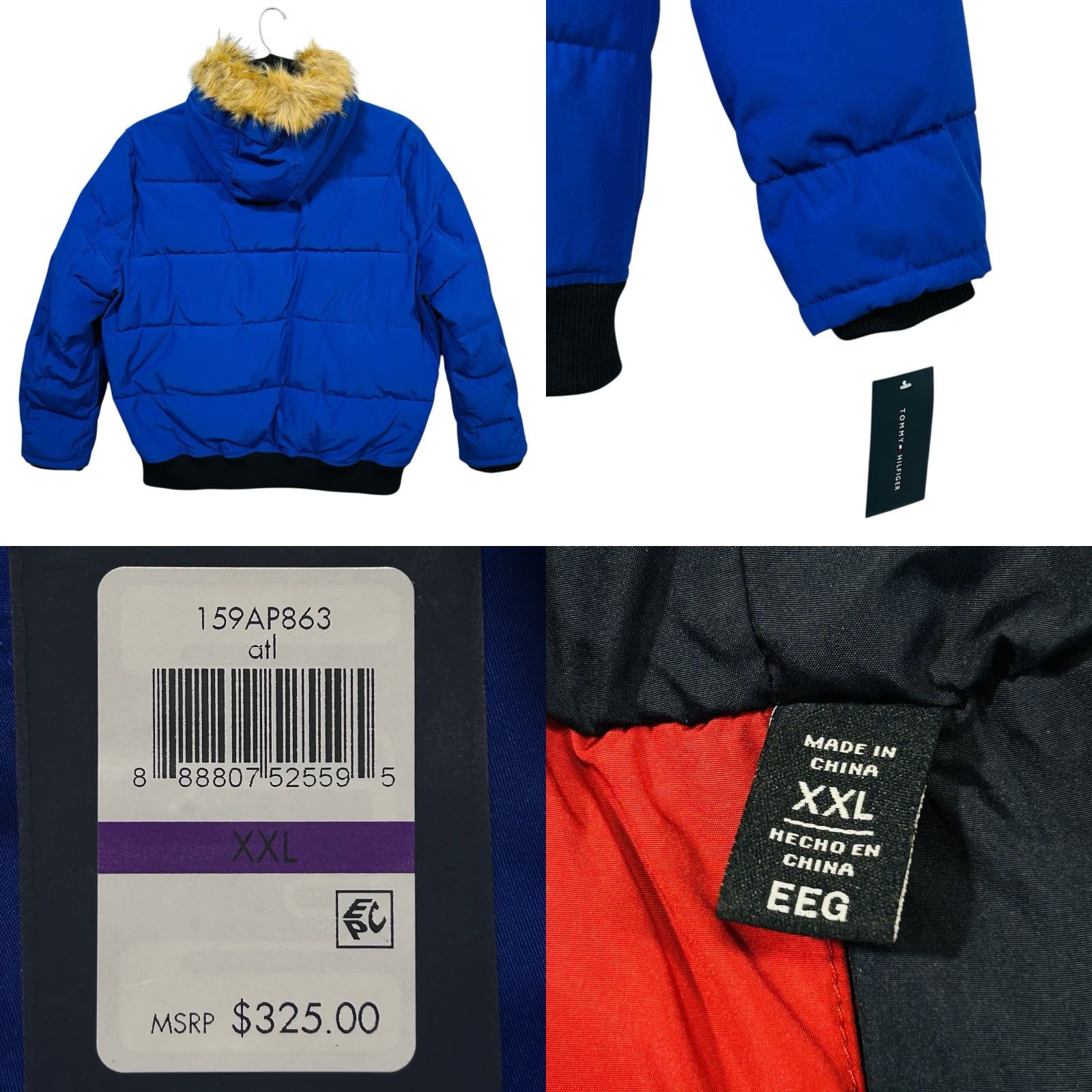 Tommy Hilfiger Tommy Hilfiger Mens Arctic Cloth Quilted Bomber Jacket XXL Atlantis Blue Size US XXL / EU 58 / 5 - 8 Thumbnail