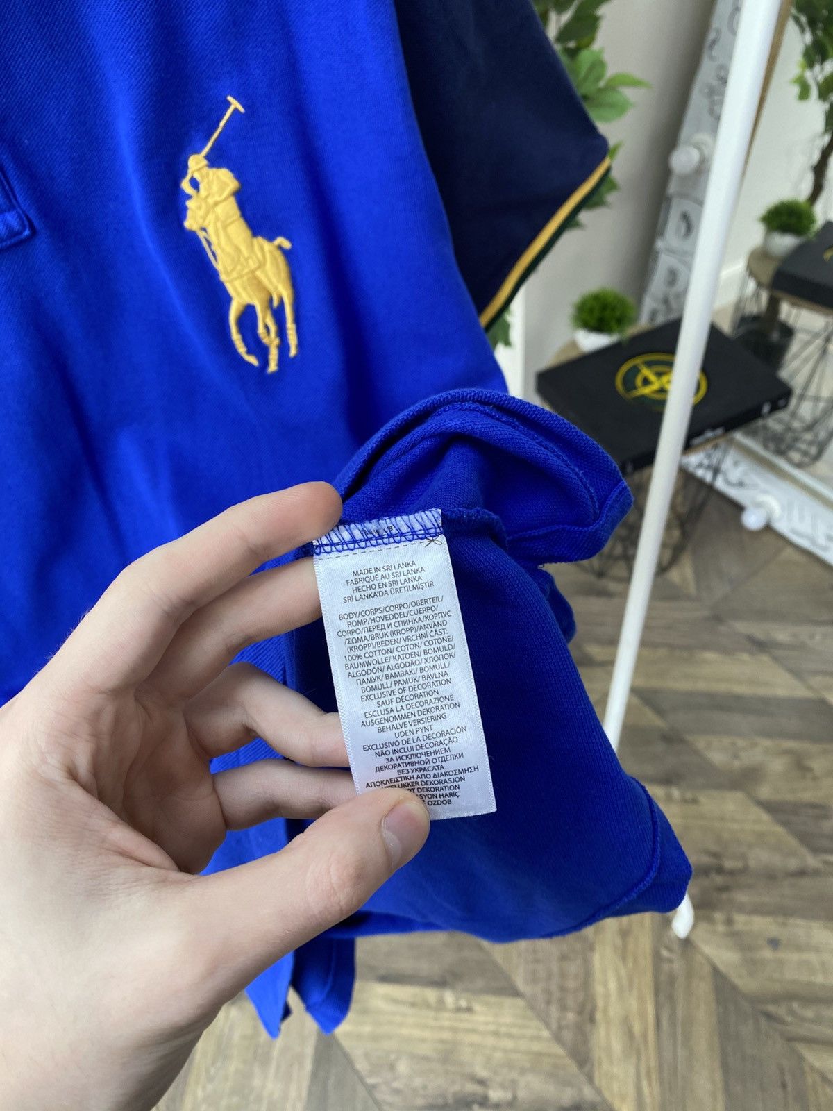 Polo Ralph Lauren × Vintage Vintage Polo Ralph Lauren Gold Big Pony Blue Polo T-Shirt Size US L / EU 52-54 / 3 - 9 Thumbnail