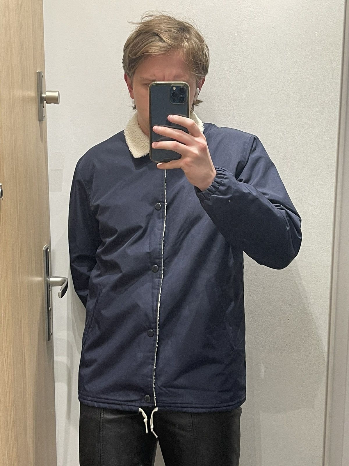 Levi's Levi's Sherpa Navy Nylon Jacket Size US M / EU 48-50 / 2 - 2 Thumbnail