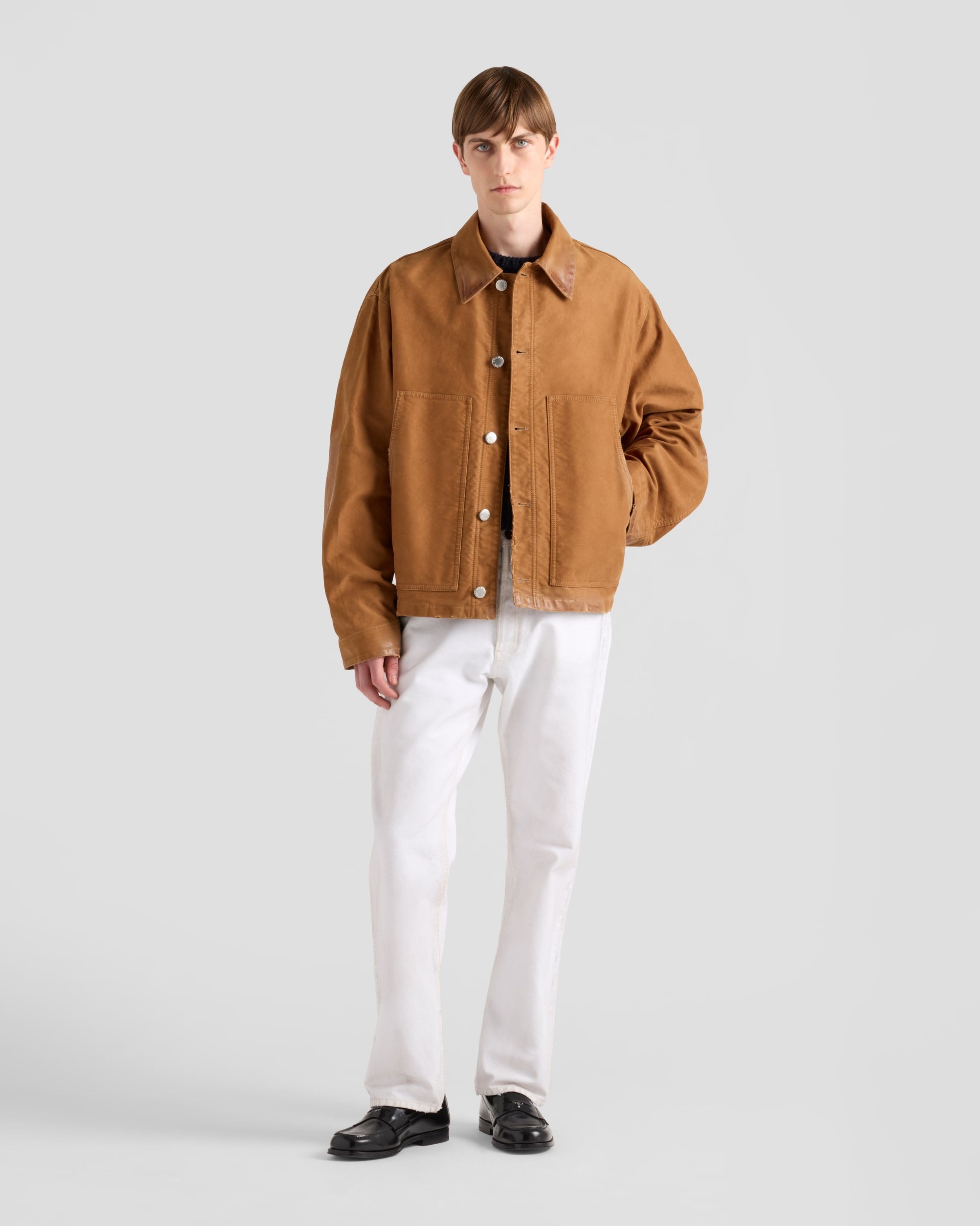 Prada o1la1rc1a0925 Moleskin Blouson Jacket in Brown Size US S / EU 44-46 / 1 - 2 Thumbnail