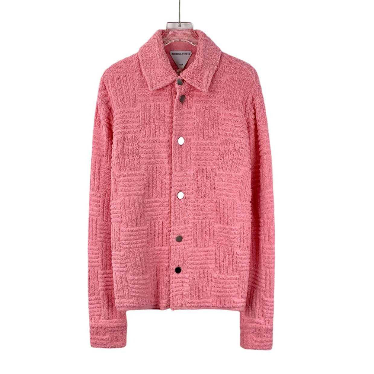 Bottega Veneta Bottega Veneta Pink Textured Woven Long-Sleeve Single-Breast Size S / US 4 / IT 40 - 1 Thumbnail