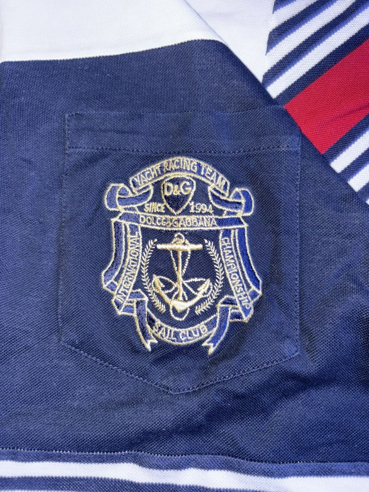 Dolce & Gabbana Polo D&G | striped pattern | elegant marine style Size M / US 6-8 / IT 42-44 - 2 Thumbnail