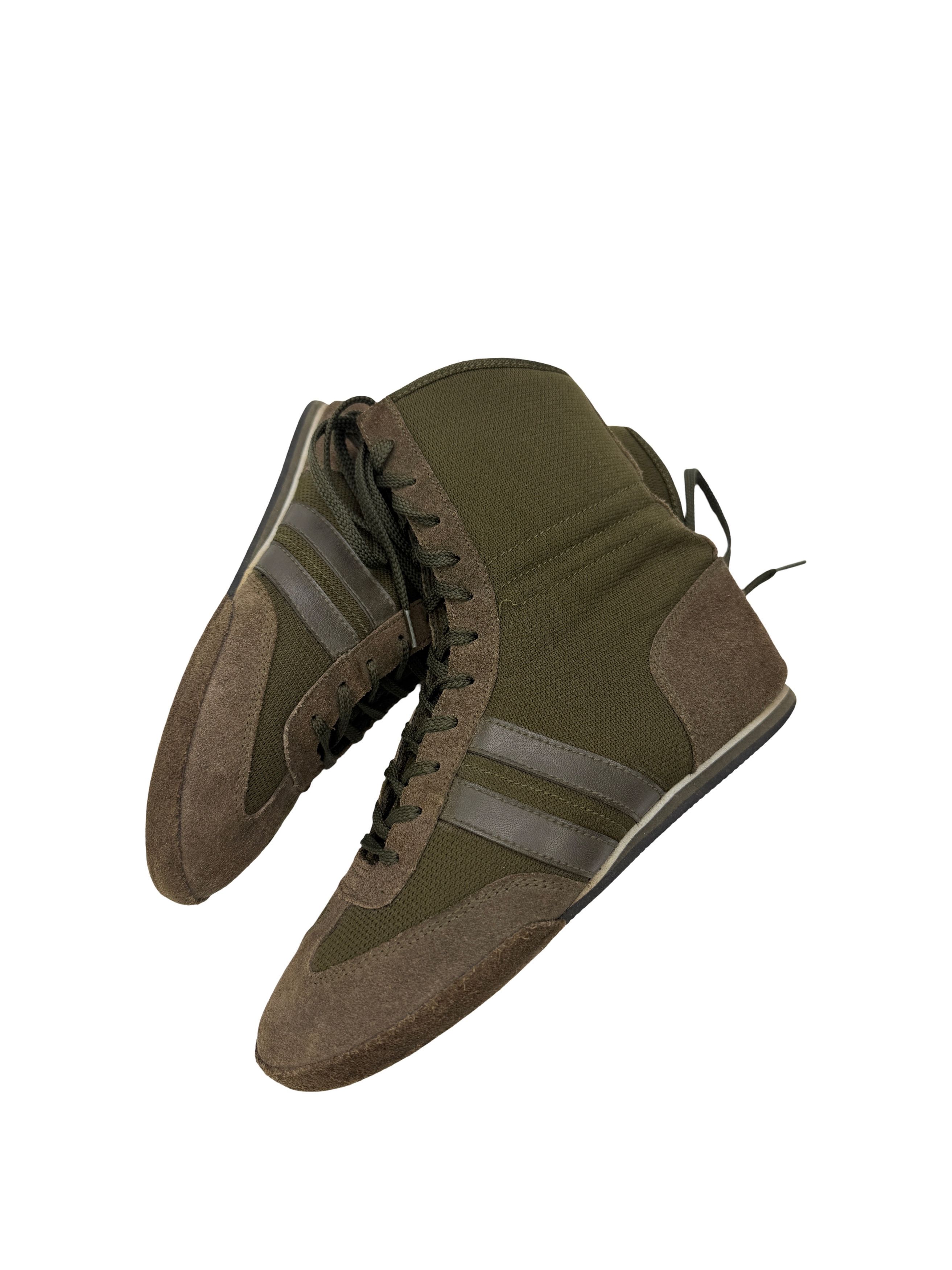 Vintage y2k style khaki green boxing lace up boots sneakers Size US 8 / IT 38 - 1 Thumbnail