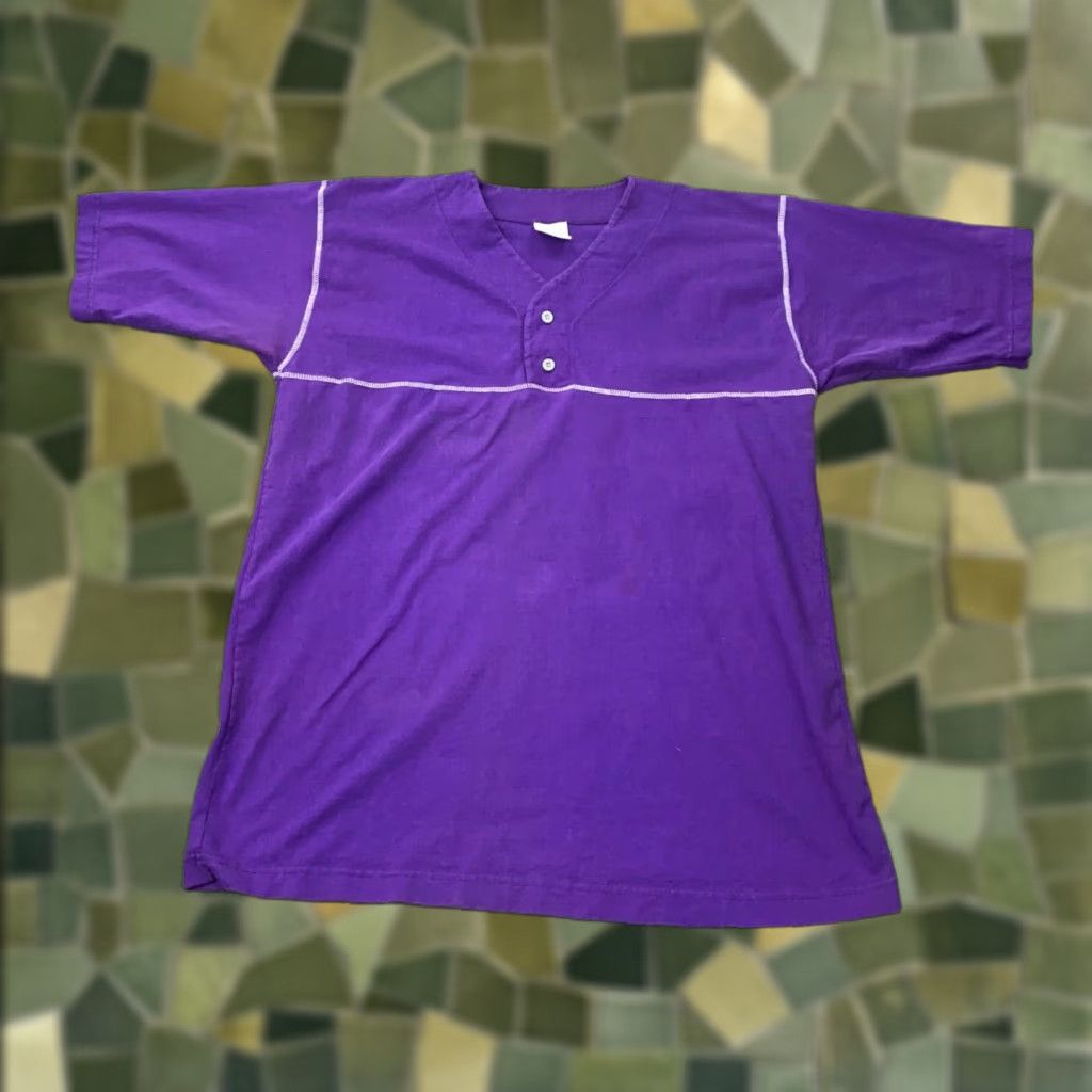 Wilson VINTAGE Wilson Henley Shirt Mens XL Purple Short Sleeve Baseball Jersey 90s Retro Size US XL / EU 56 / 4 - 1 Thumbnail