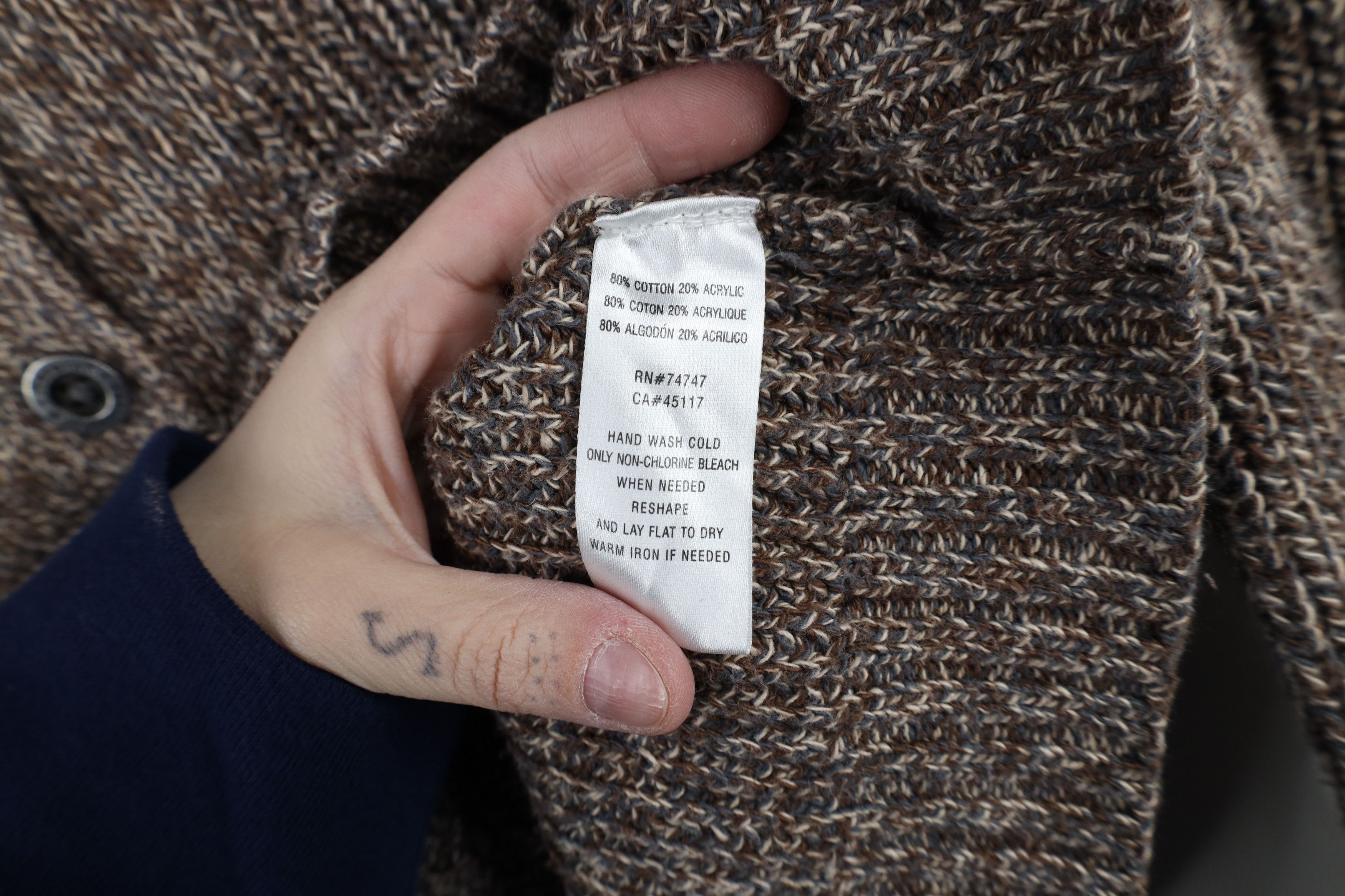 Vintage Vintage 90s Streetwear Ribbed Knit Henley Sweater Brown Size M / US 6-8 / IT 42-44 - 7 Thumbnail